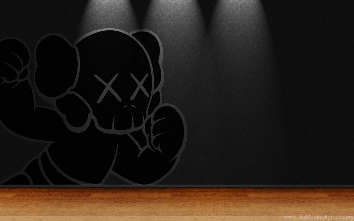 Kaws Black Wall Companion Art Background