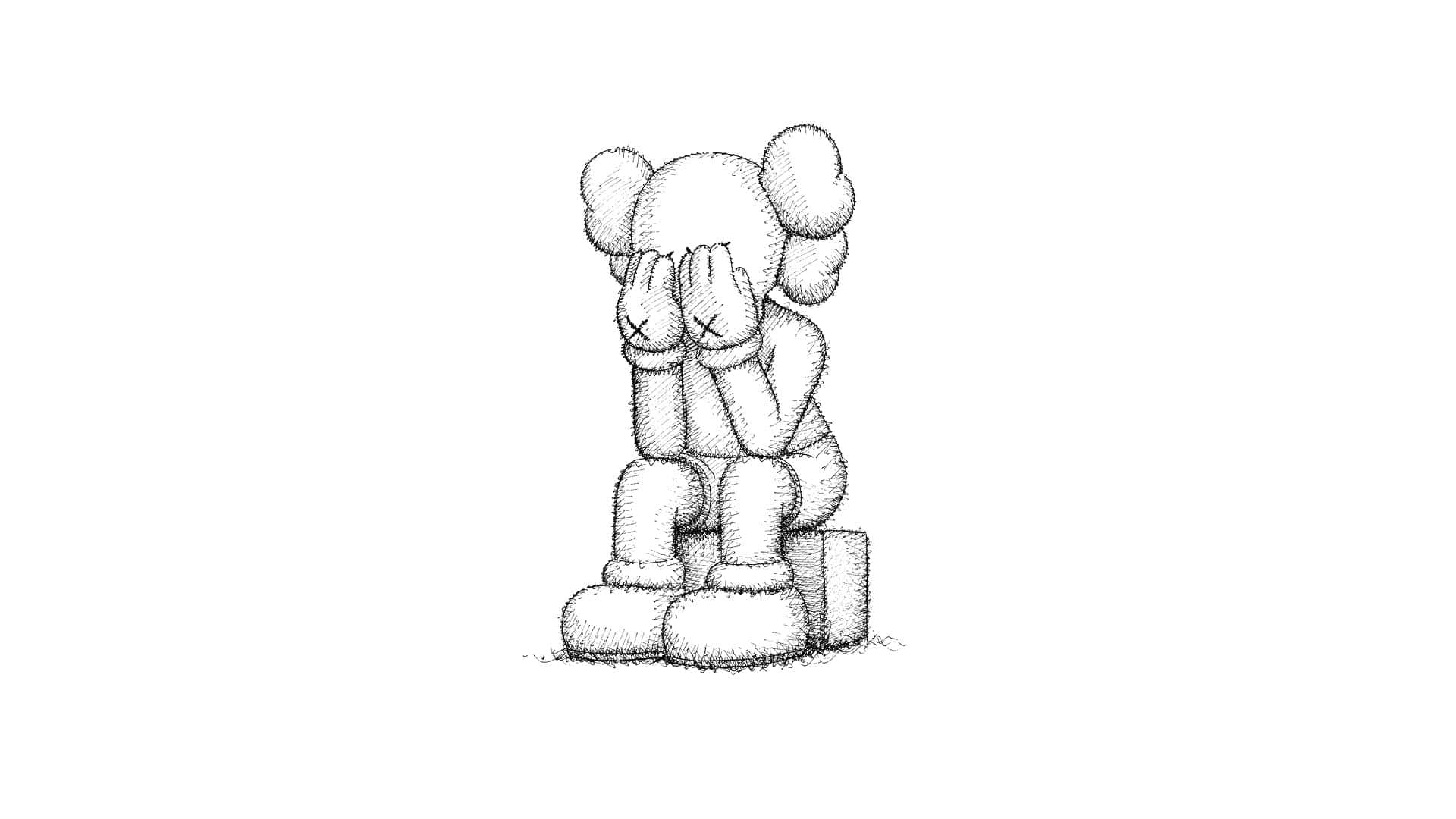Kaws Passing Through Sketch Background
