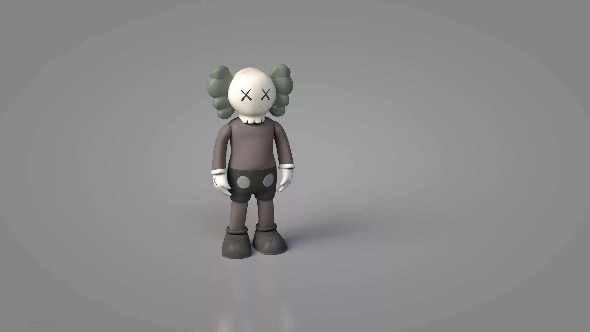 Kaws Pc Companion Gray Background