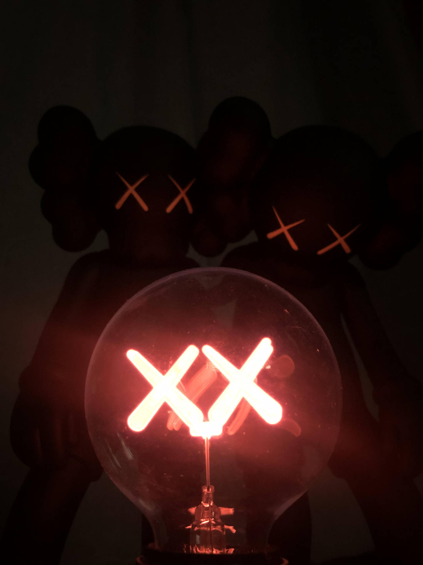 Kaws Red Light Bulb Background