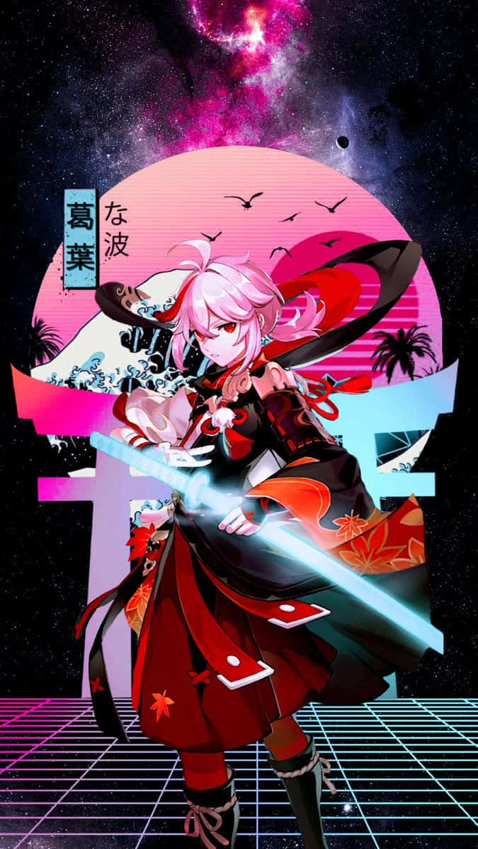 Kazuha Graphic Art Violet Moon