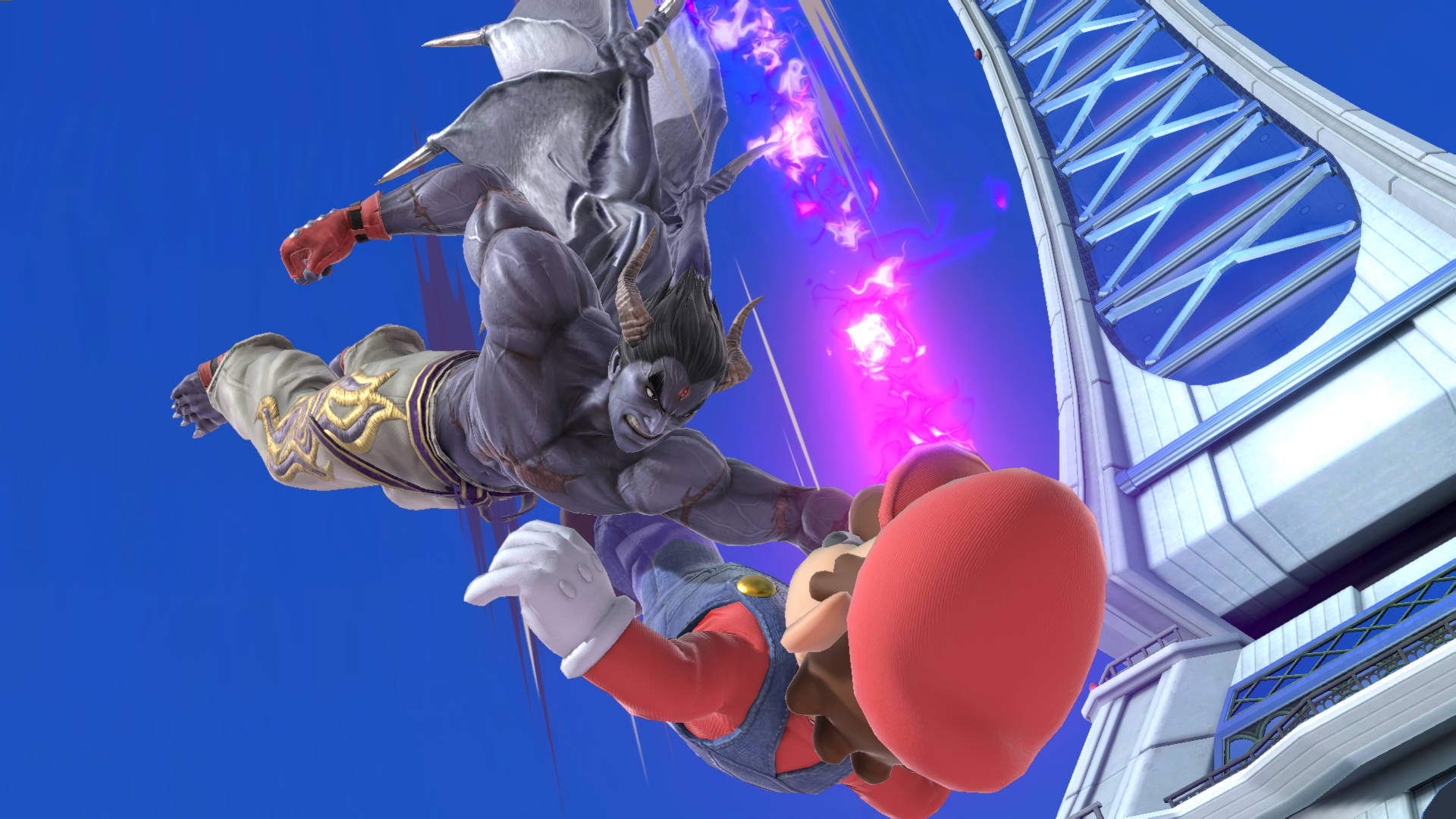 Kazuya Mishima Against Mario Background