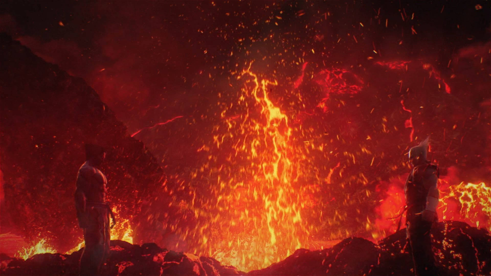 Kazuya Mishima Battle In Lava Background