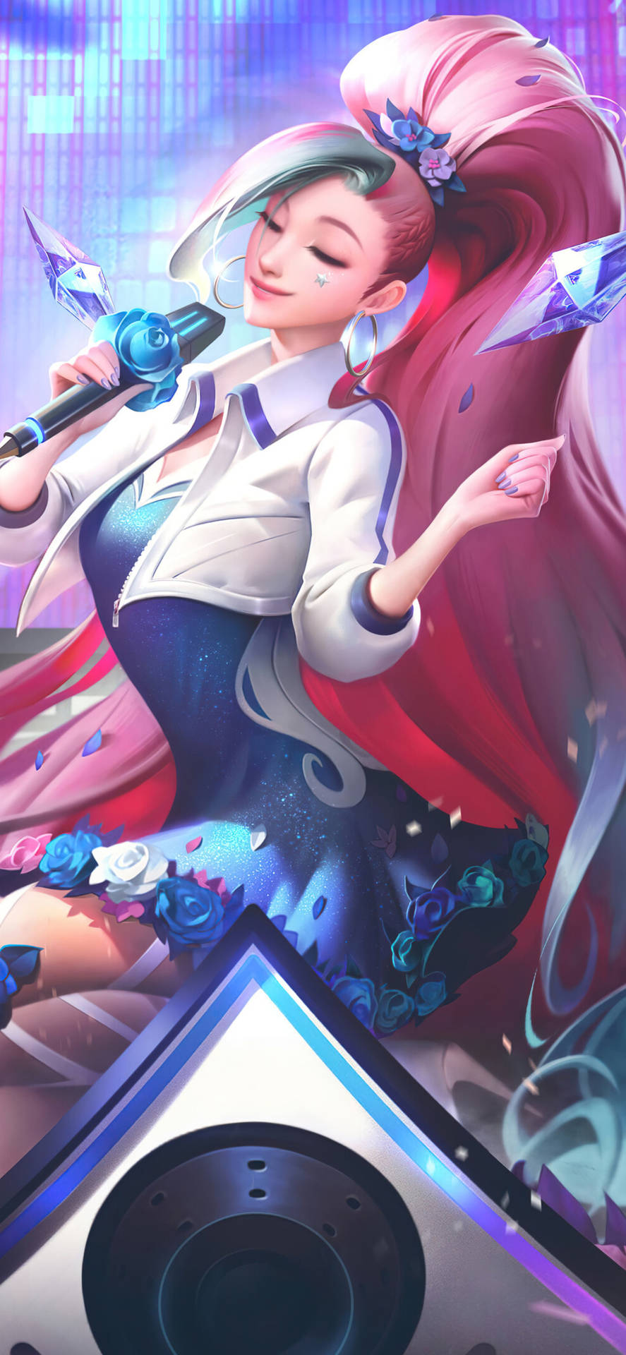 Kda All Out Seraphine Lol Iphone Background