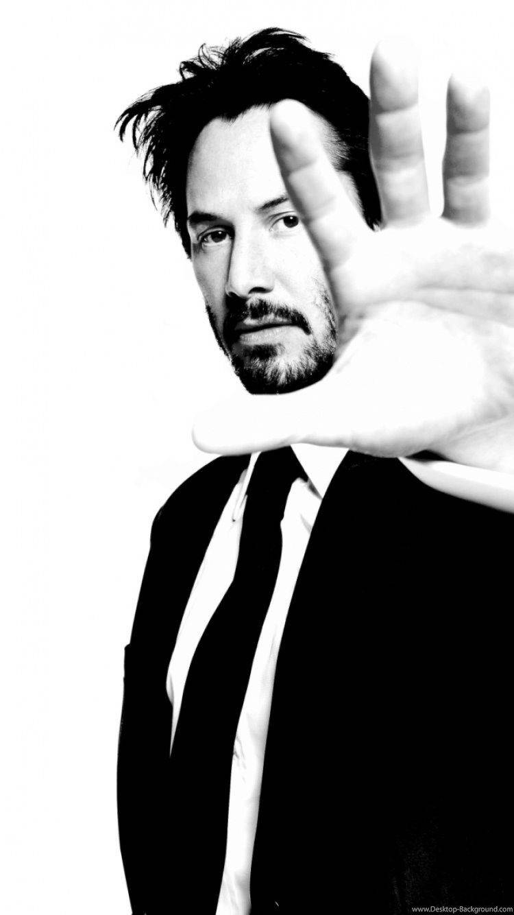 Keanu Reeves White Portrait Background