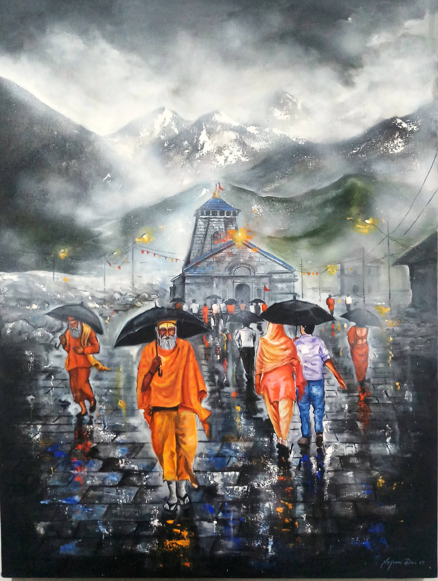 Kedarnath Hindu Monks 4k Background