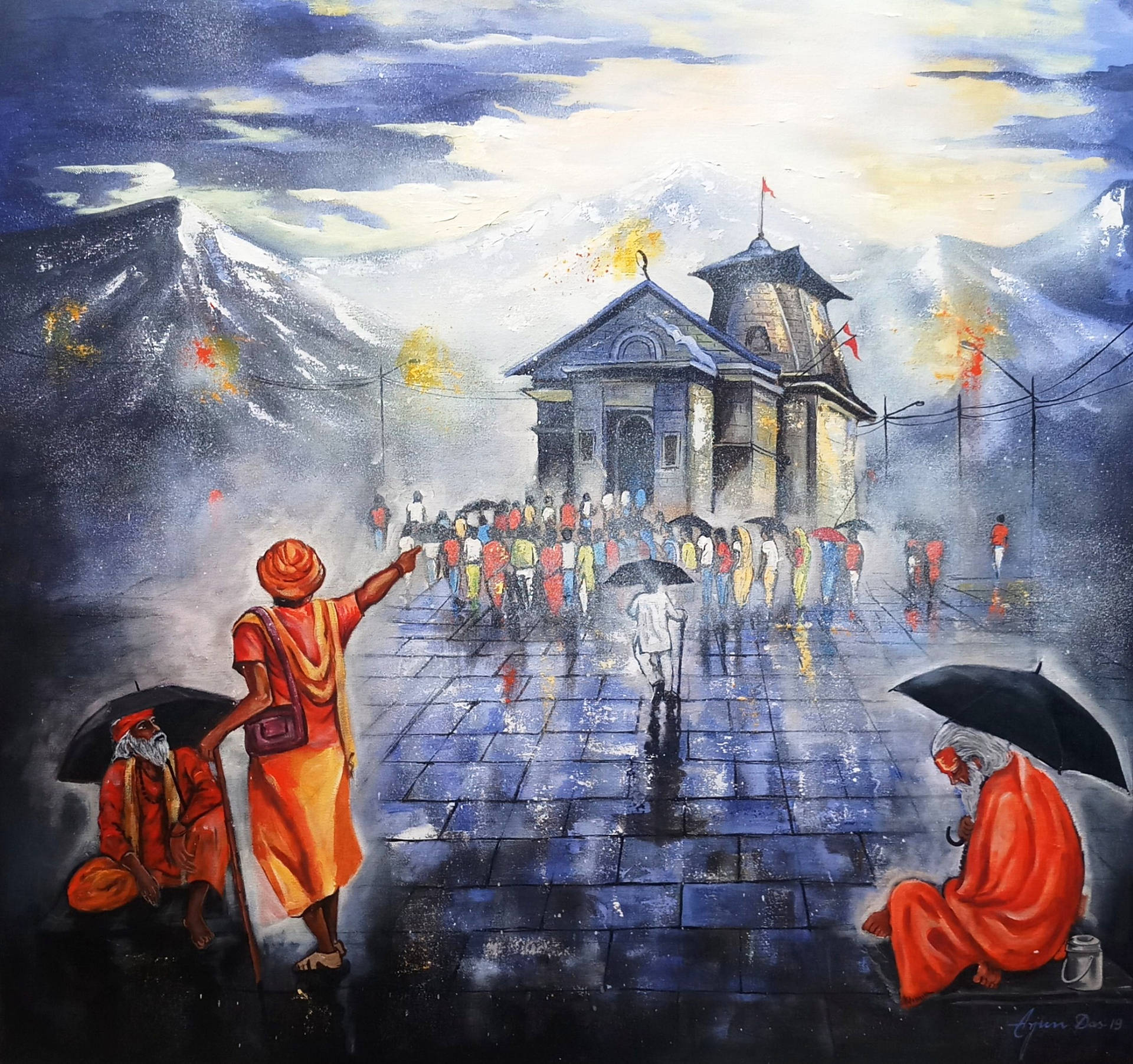 Kedarnath Temple 4k Art