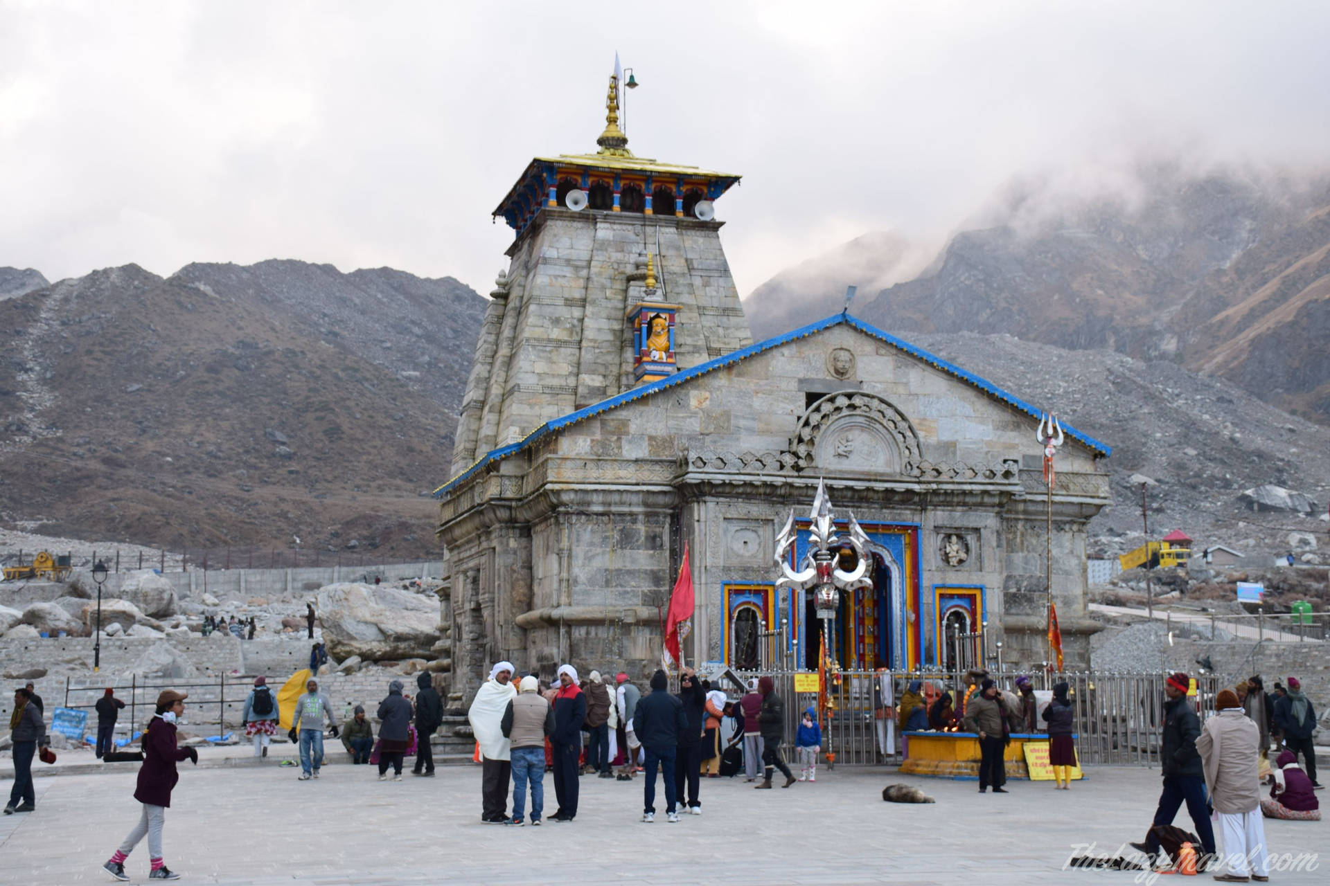 Kedarnath Temple Tourists 4k Background