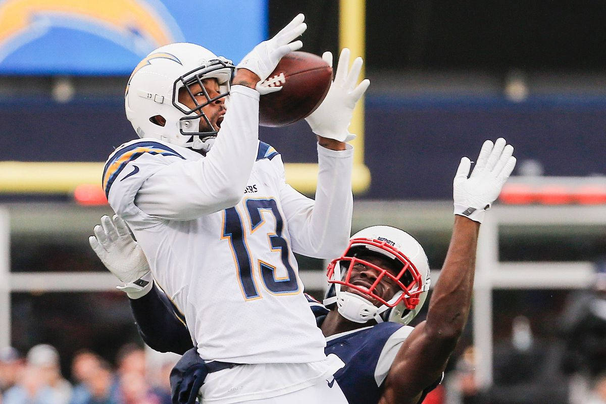 Keenan Allen American Football Player Catches Ball Background