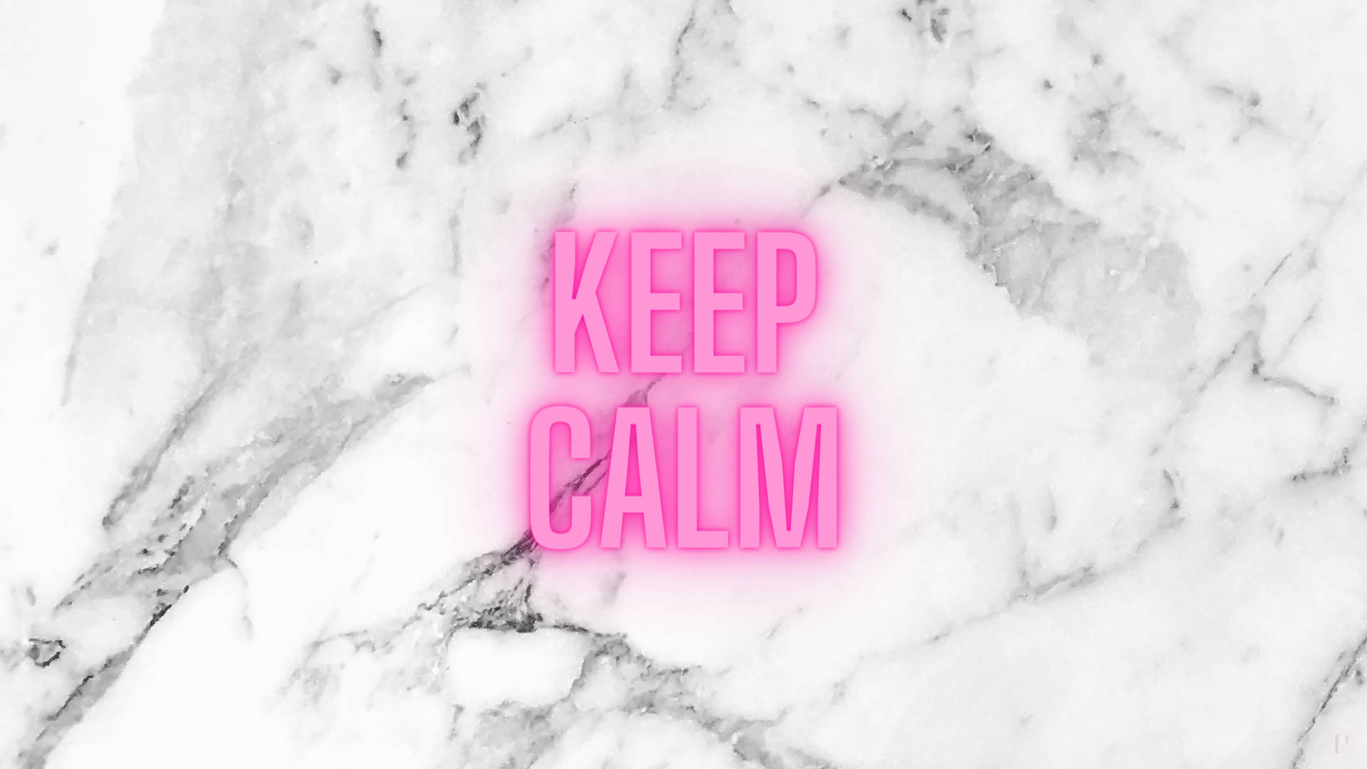 Keep Calm On White Marble Background Background