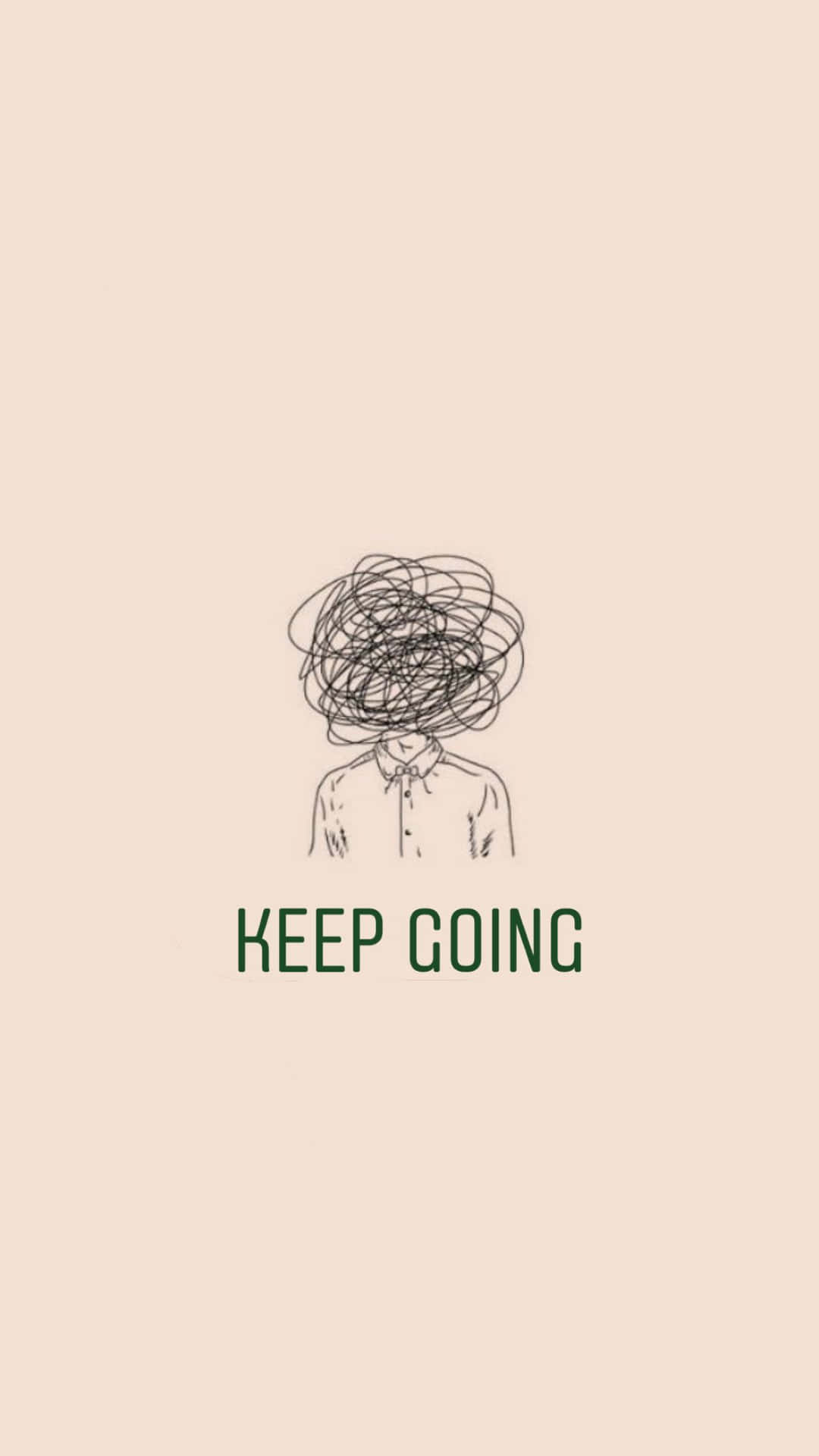 Keep Going - A Man With A Head Full Of Tangled Hair Background