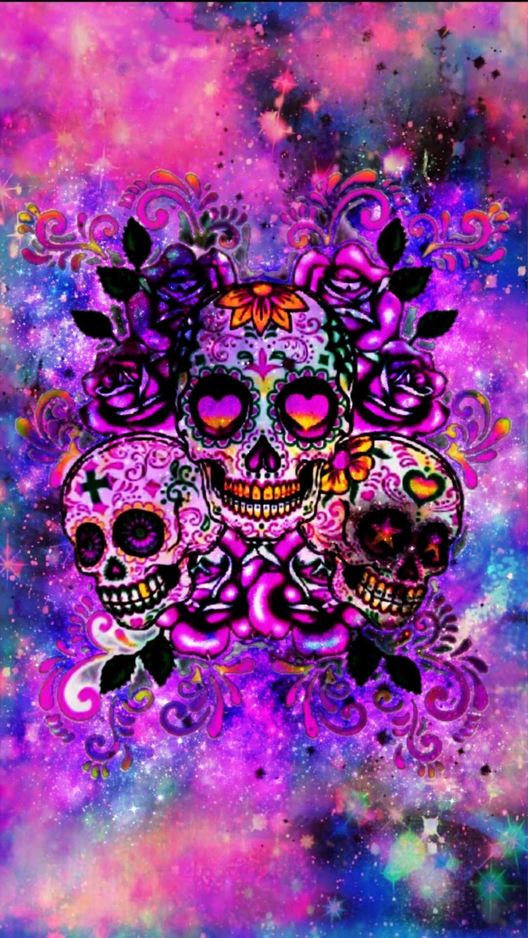 Keep In Touch With A Flavorful Flair By Using A Sugar Skull Phone! Background