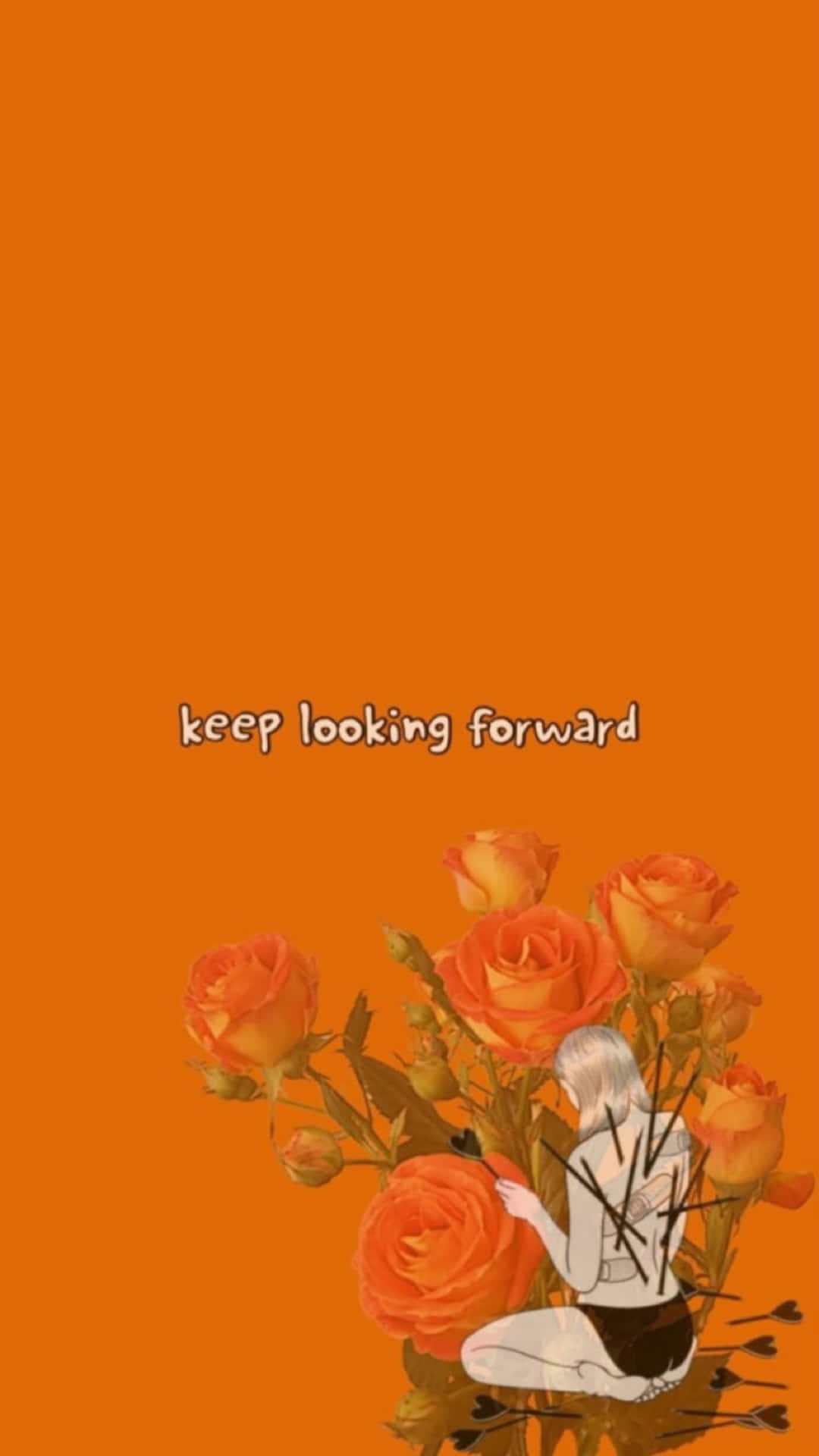 Keep Looking Forward Orange Aesthetic Phone Background