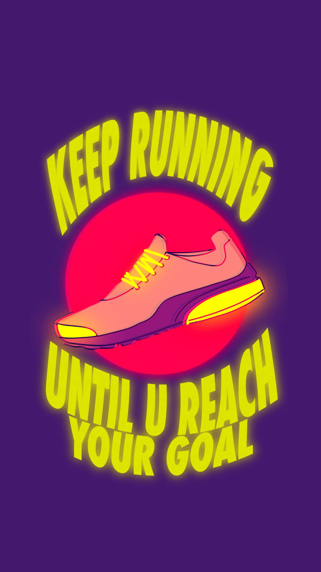 Keep Running Neon Aesthetic Iphone Background