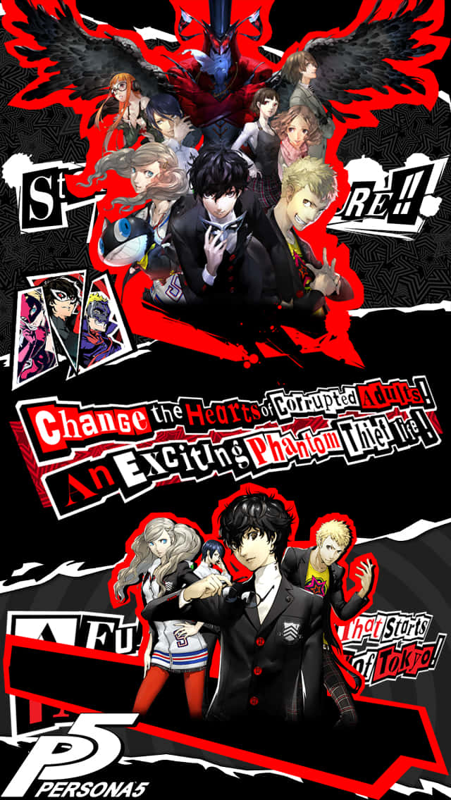 Keep Track Of Your Progress On Persona 5 With Your Iphone Background