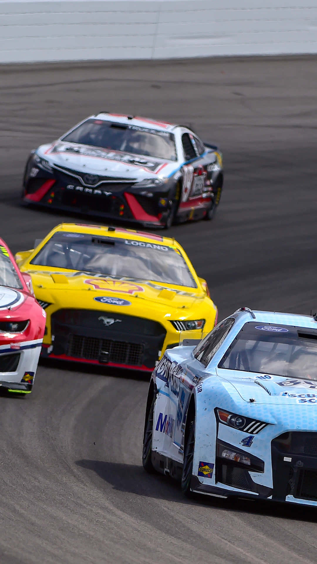 Keep Up With The Action With Nascar Iphone Background