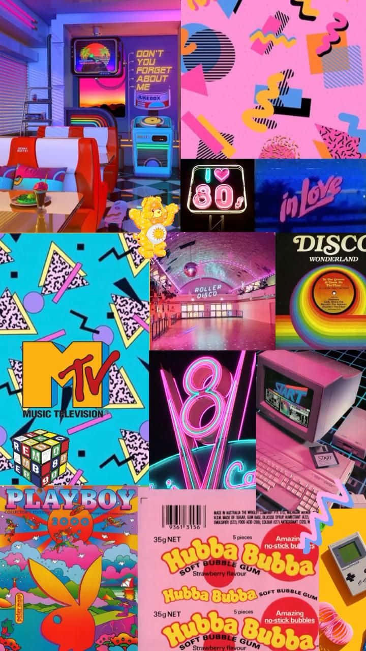 Keep Up With The Latest Trends With A Classic 80s Iphone Background