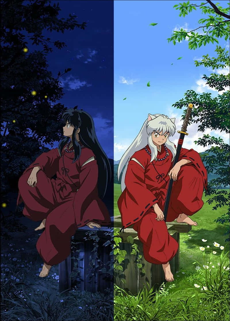 Keep Up With The Style Of A Feudal Japan Fantasy With This Inuyasha Iphone Wallpaper.