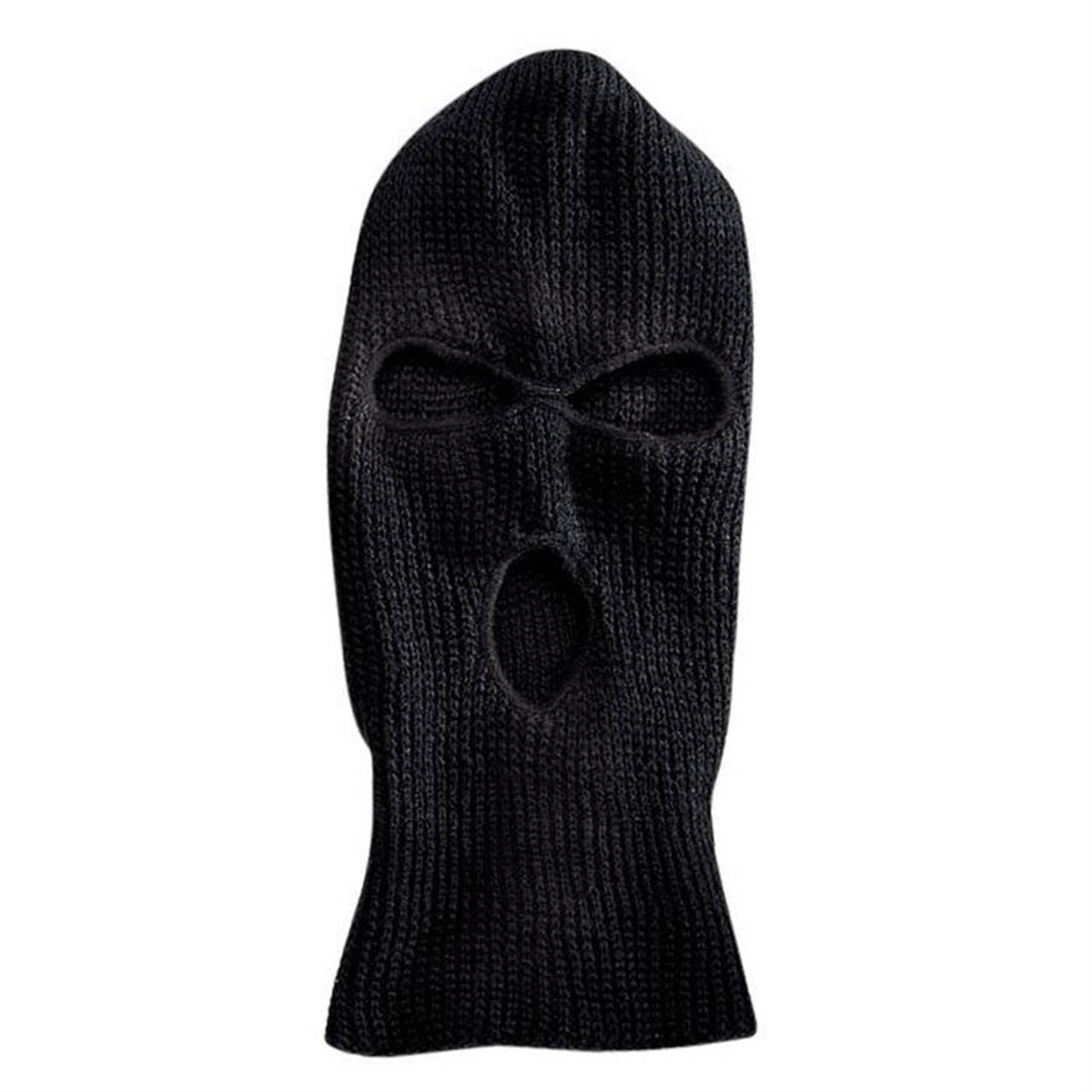 Keep Warm And Stay Protected With A Black Ski Mask Background