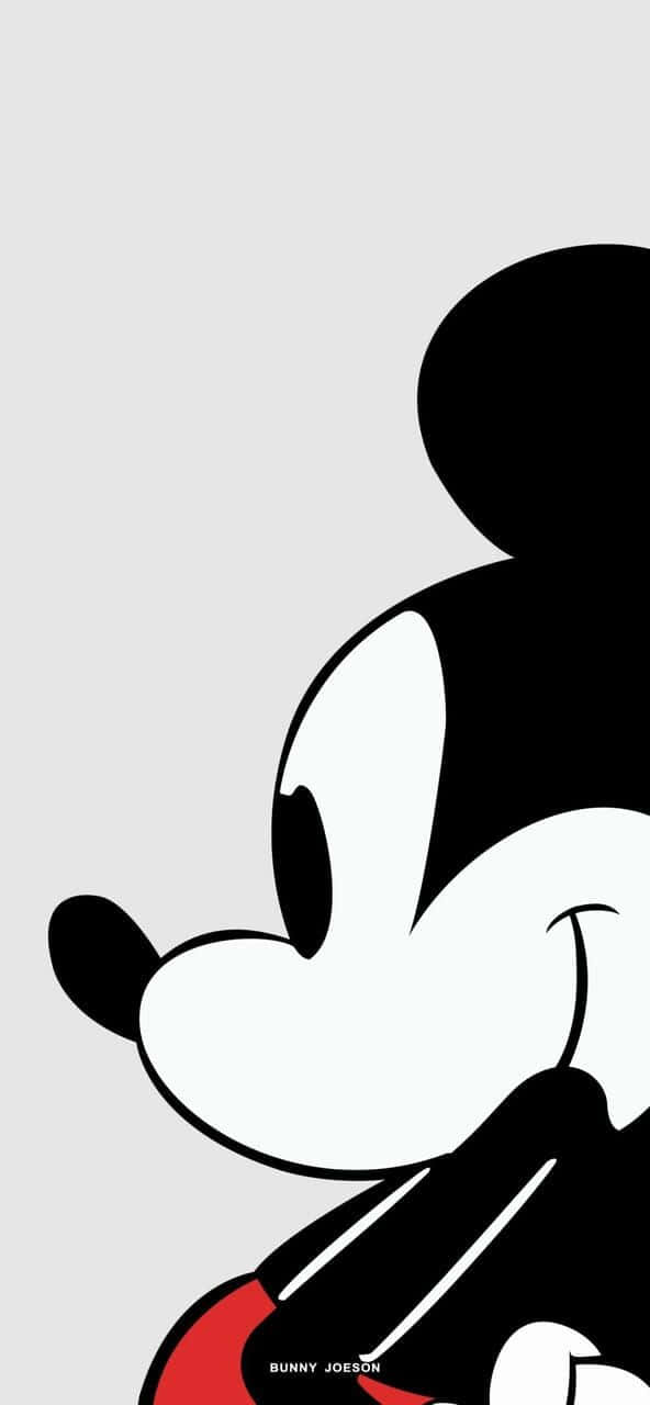 Keep Your Conversations Stylish With Black Mickey Mouse Phone Background