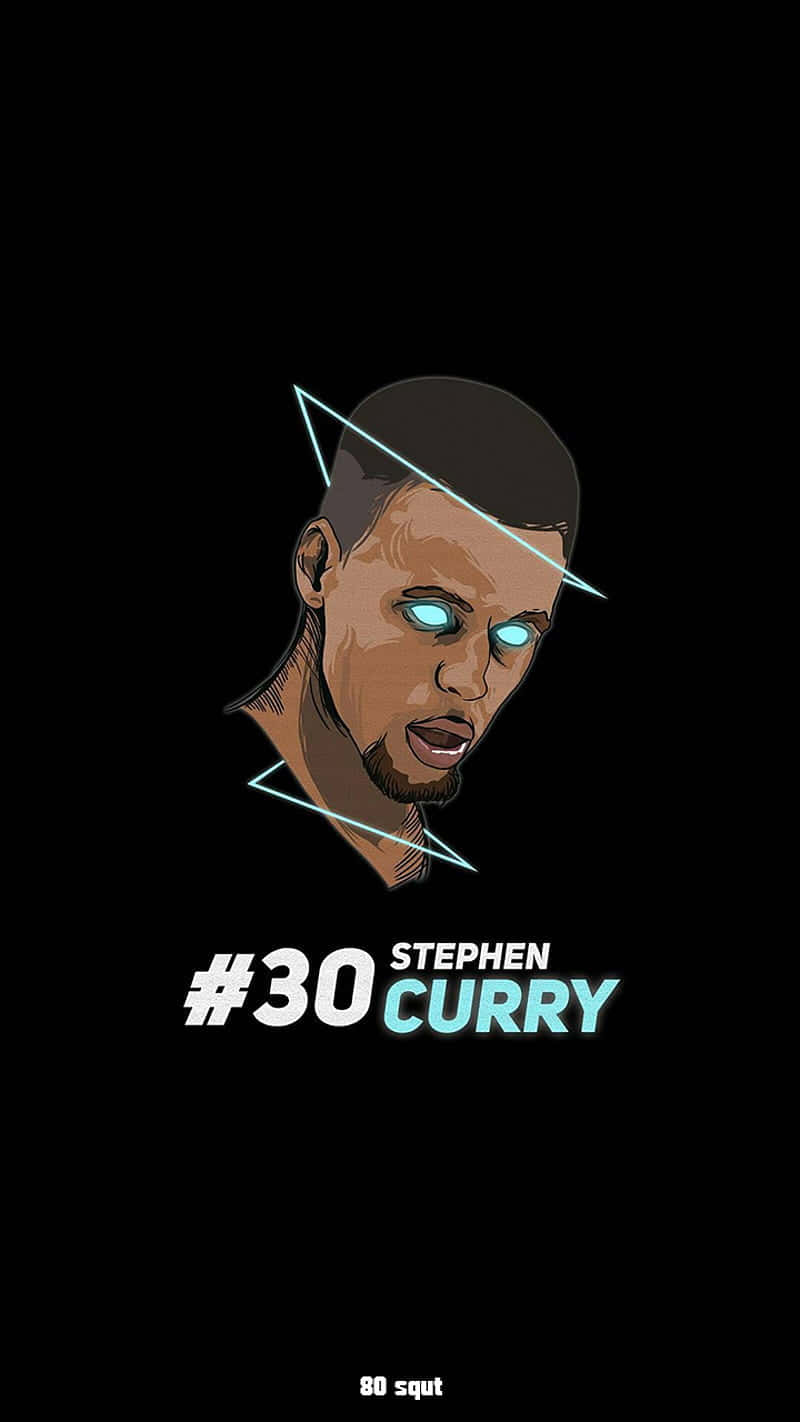 Keeping His Eye On The Prize — Stephen Curry Cartoon Background