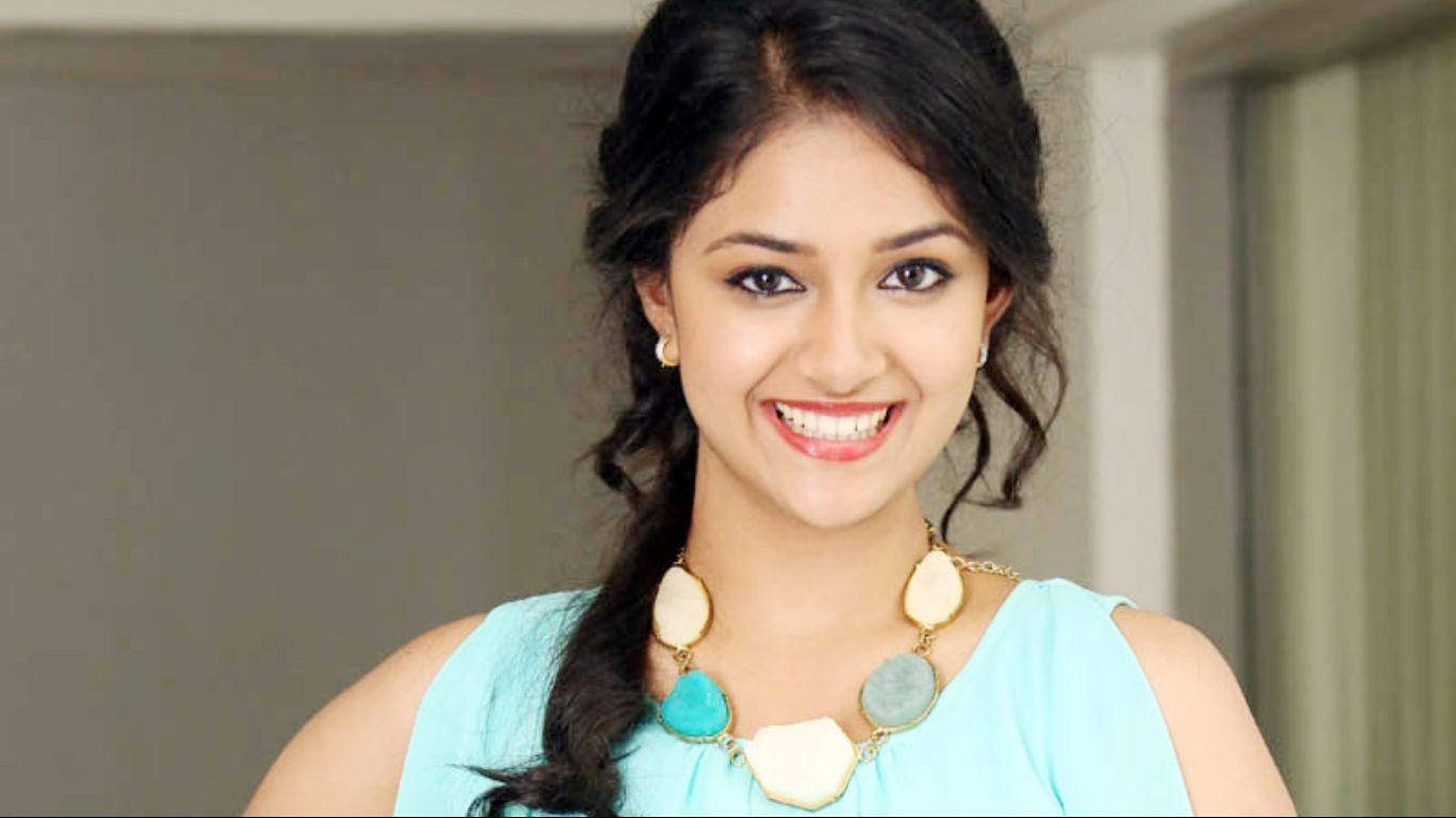 Keerthi Suresh Teal Dress And Necklace Hd