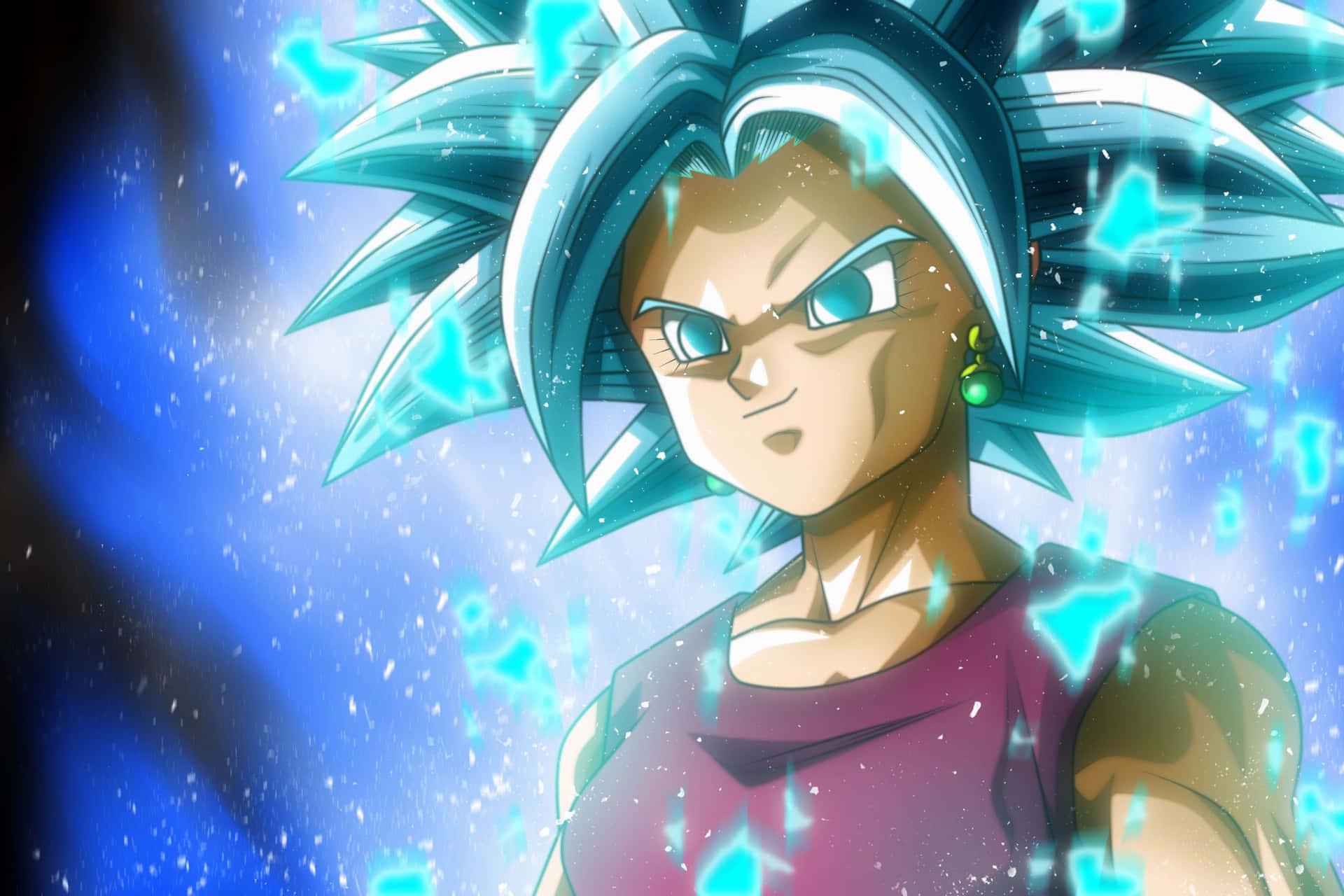 Kefla_ Super_ Saiyan_ Blue_ Energy_ Aura Background