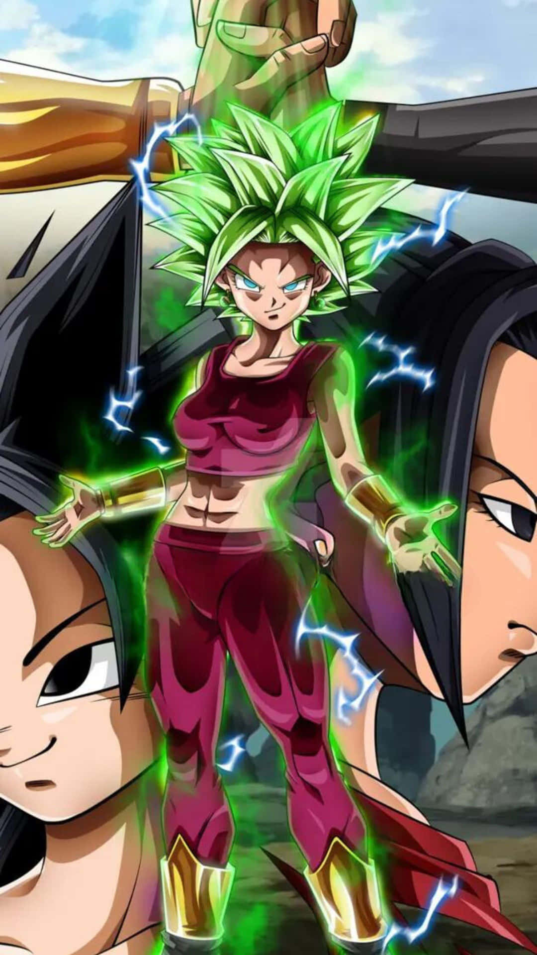 Kefla Super Saiyan Green Energy Aura Background