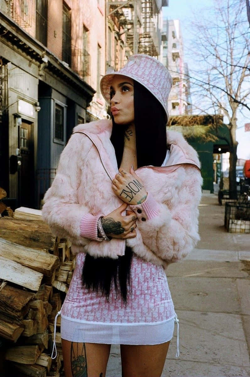 Kehlani In Pink Outfit Background