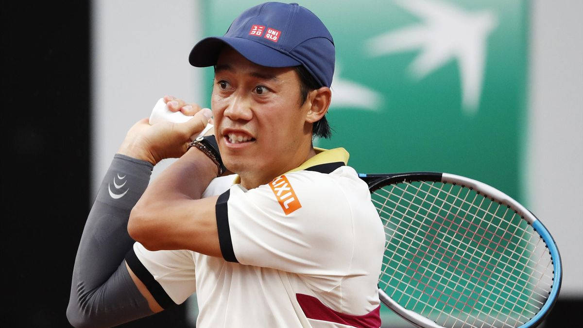 Kei Nishikori Swinging His Wilson Racket