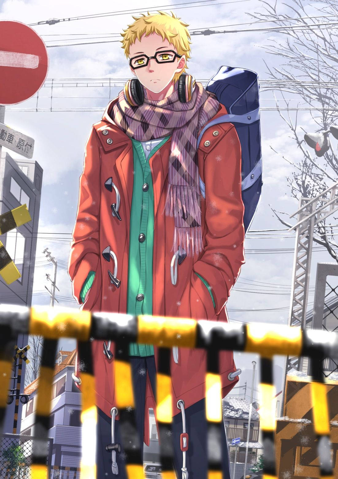 Kei Tsukishima Winter Outfit Background