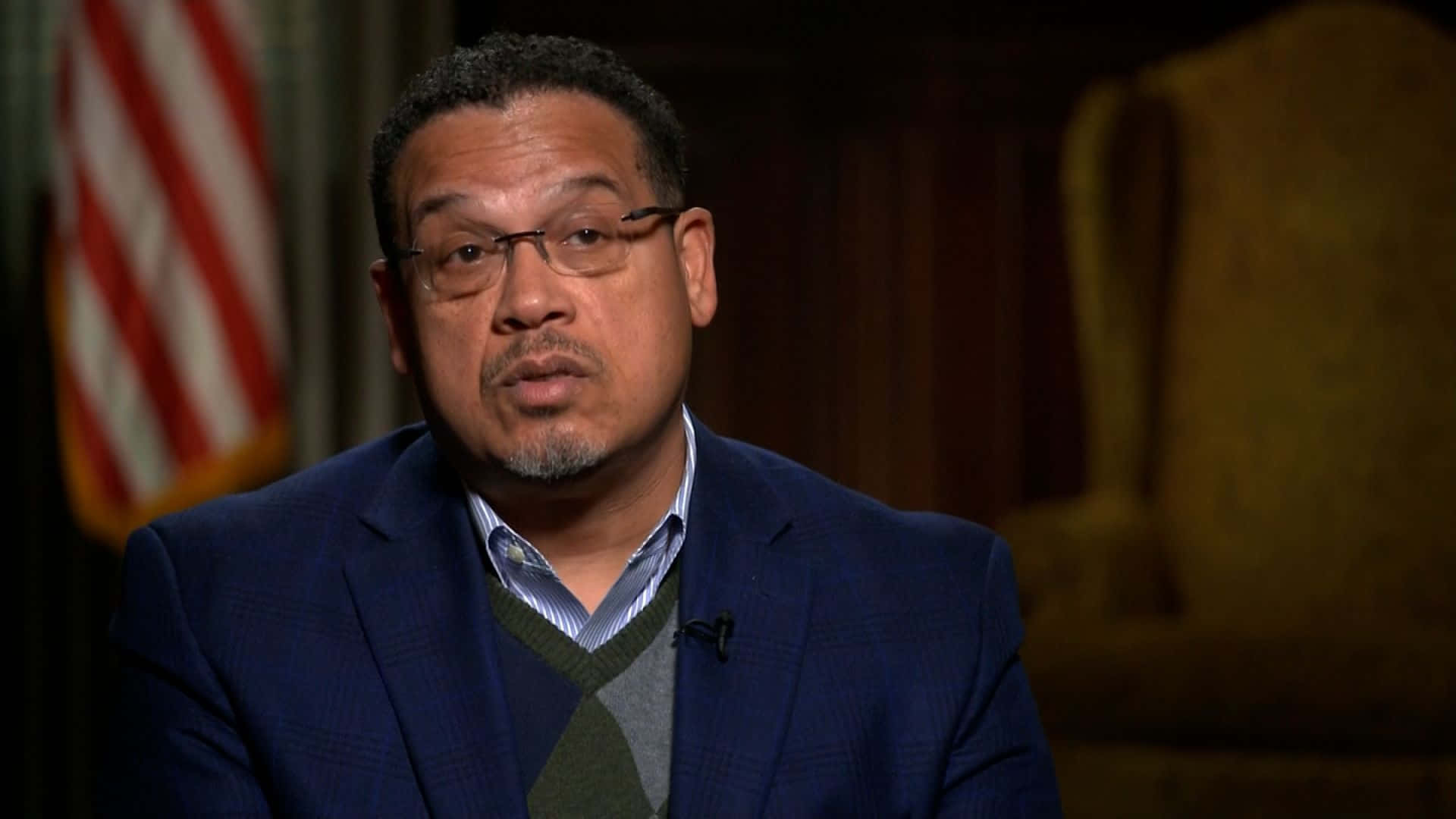 Keith Ellison During Interview Background