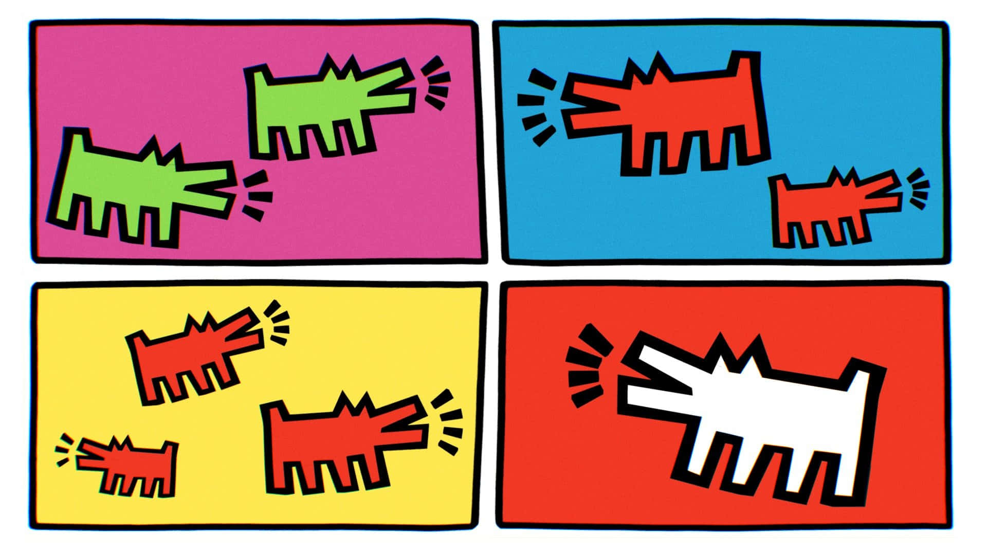 Keith Haring Barking Dogs Artwork Background