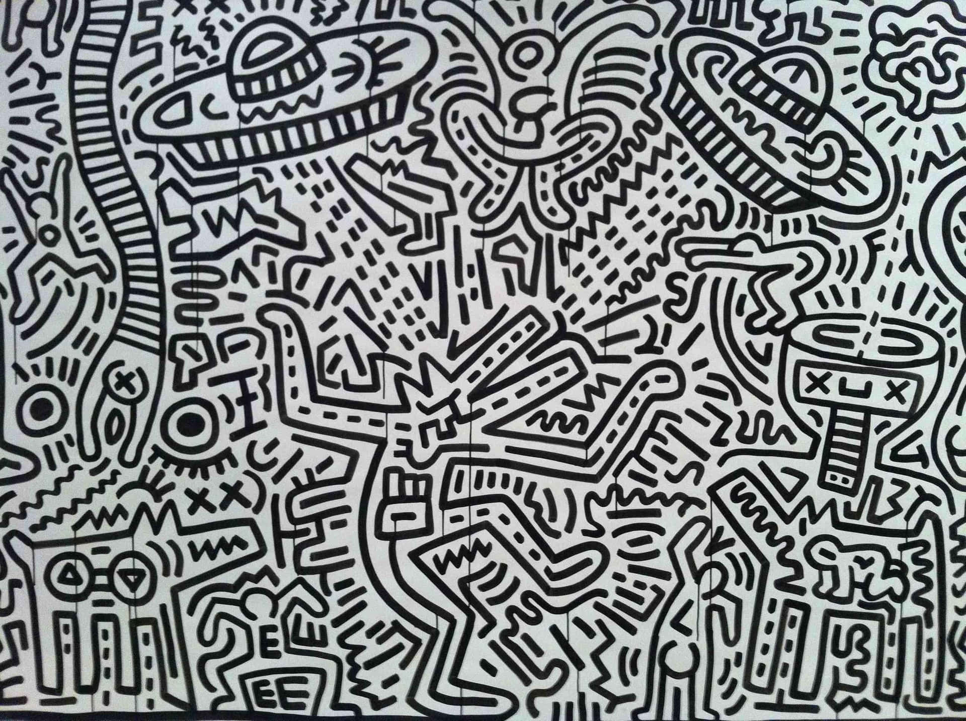 Keith Haring Inspired Abstract Art Background