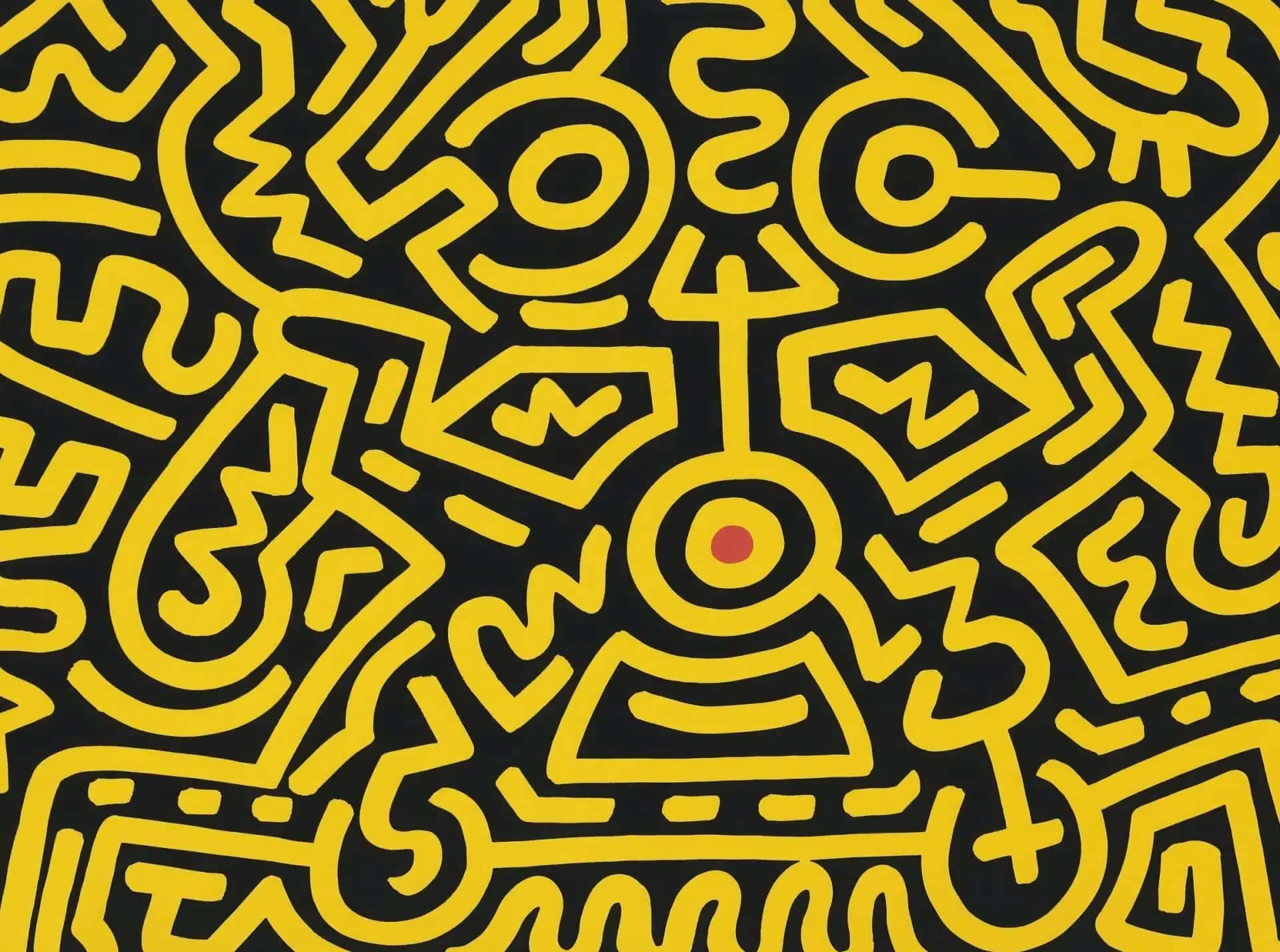 Keith Haring Inspired Abstract Art Background