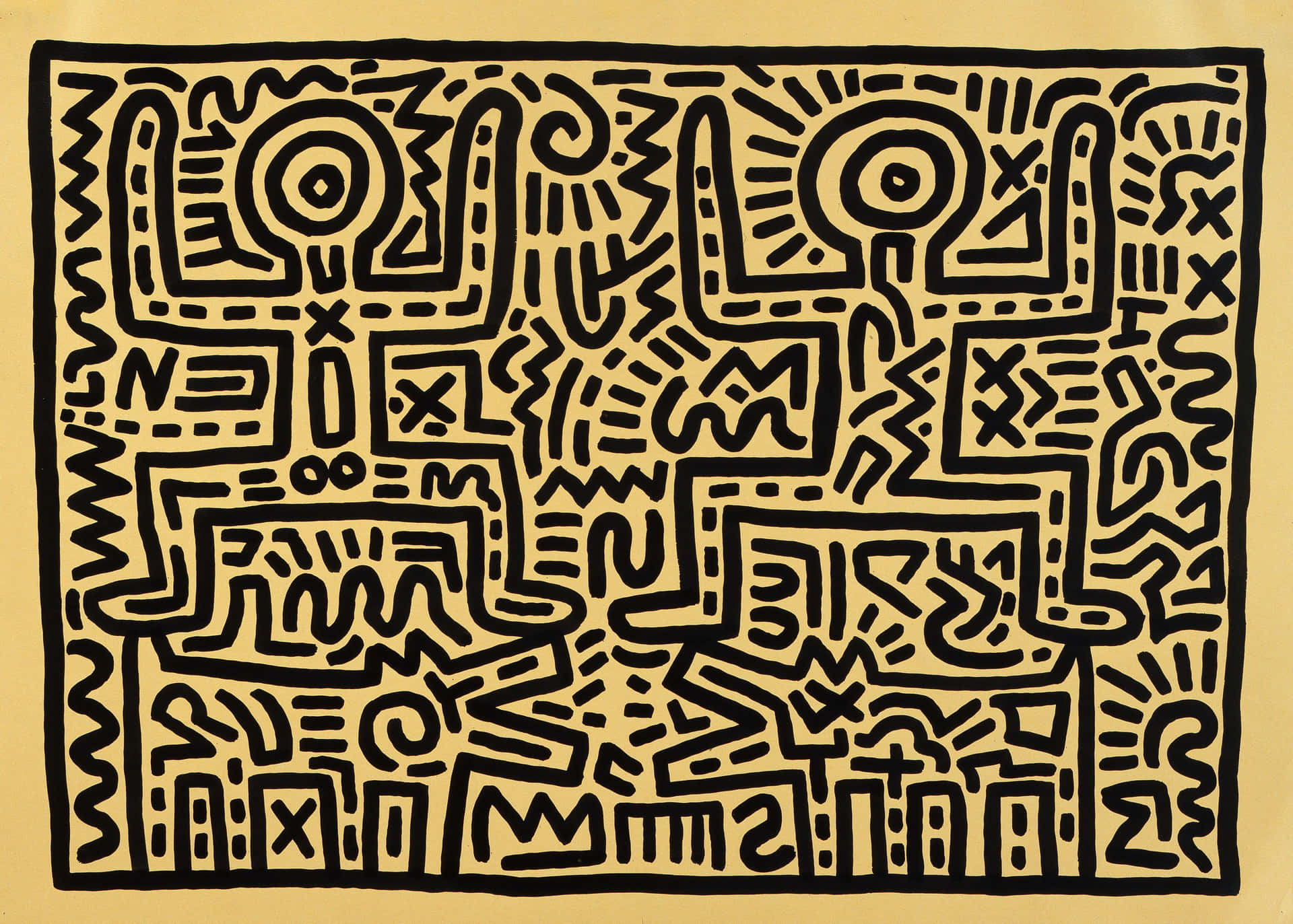 Keith Haring Inspired Abstract Artwork Background