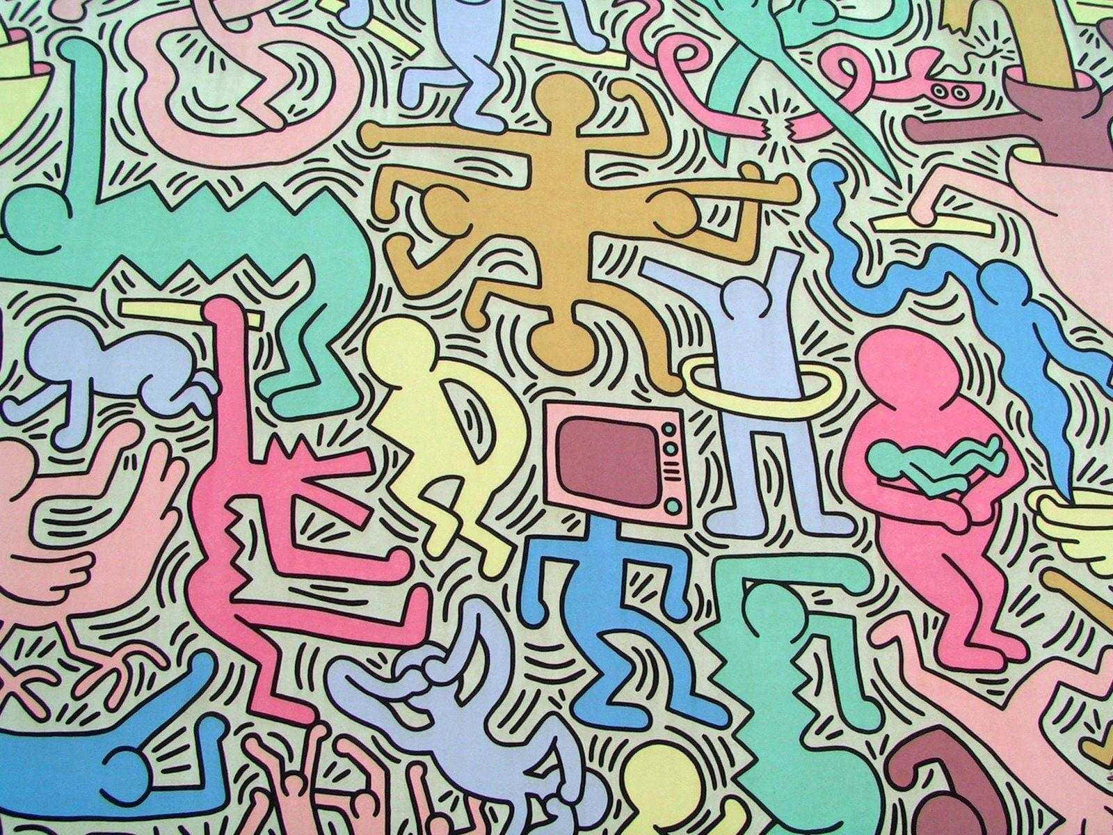 Keith Haring Inspired Pattern Background