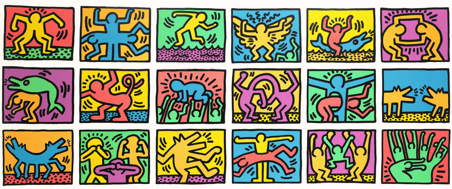 Keith Haring Inspired Pop Art Collection Background