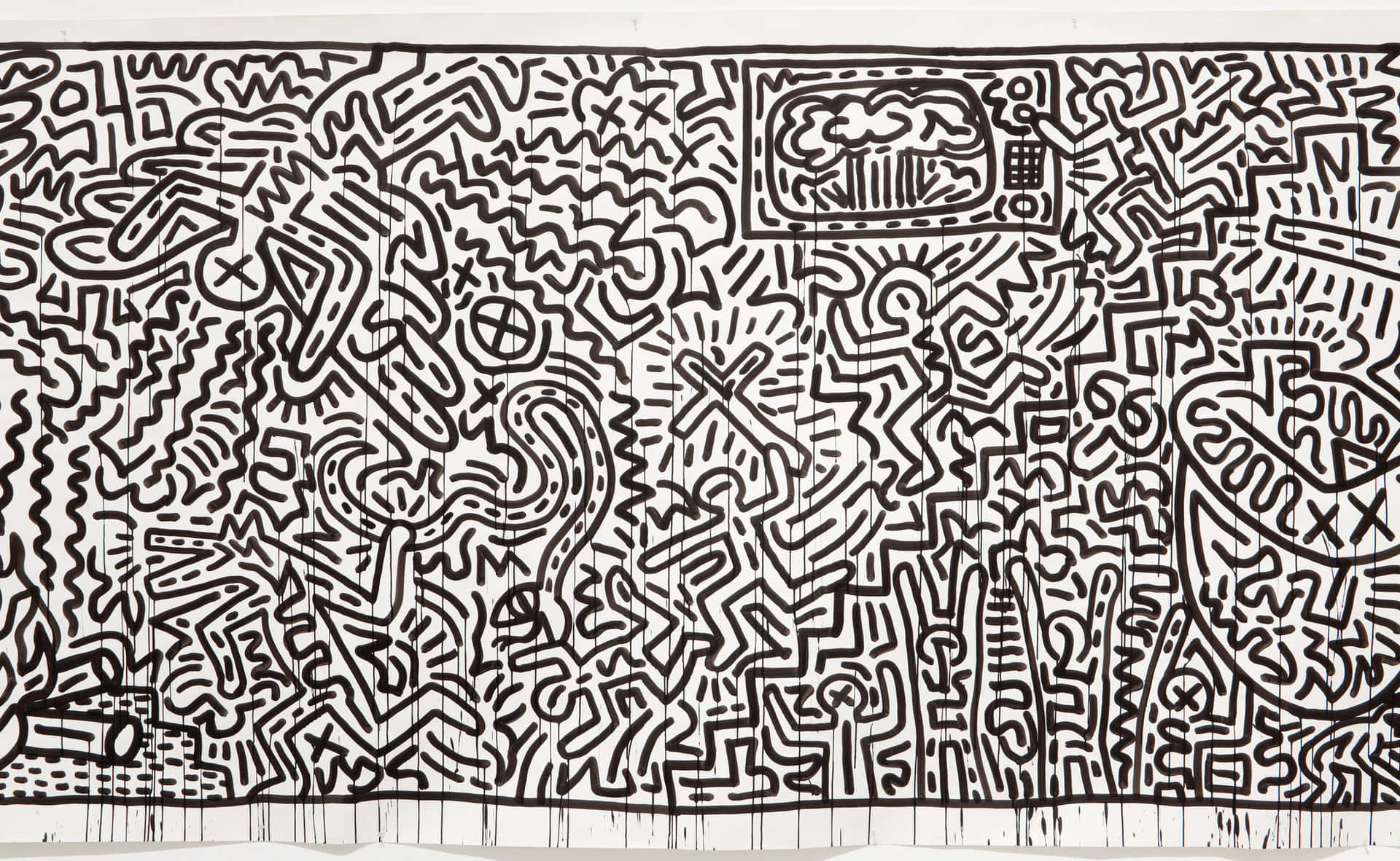 Keith Haring Intricate Doodle Art Background