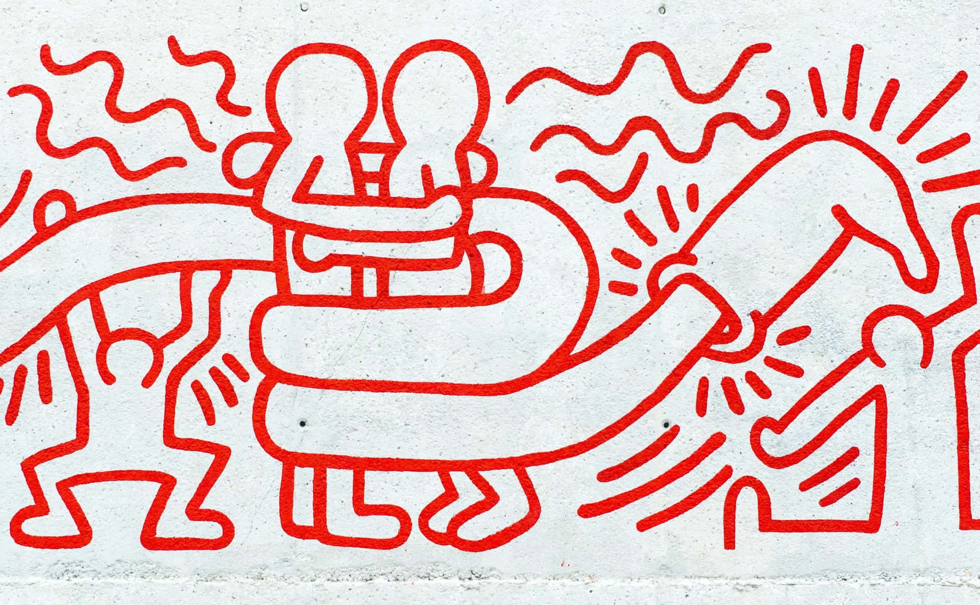 Keith Haring Redon White Graffiti Art Background