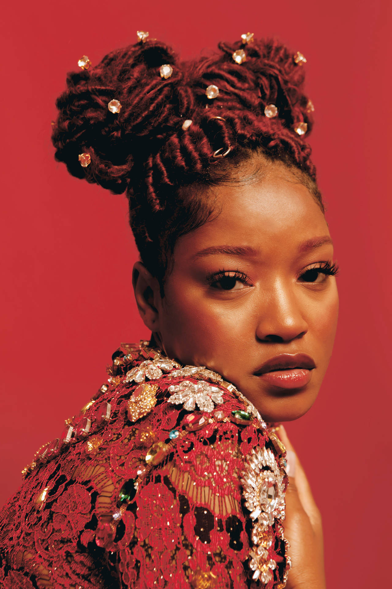 Keke Palmer Lula Hyers Red Background