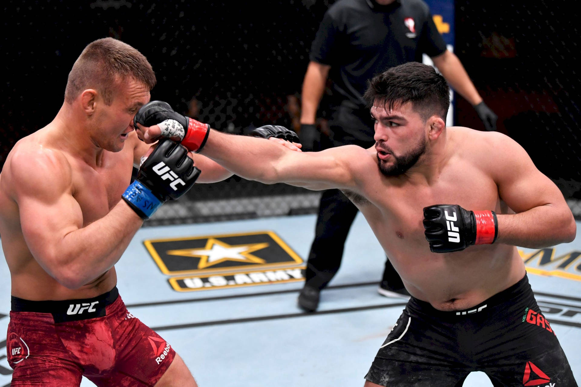 Kelvin Gastelum Punches Ian Heinisch Background