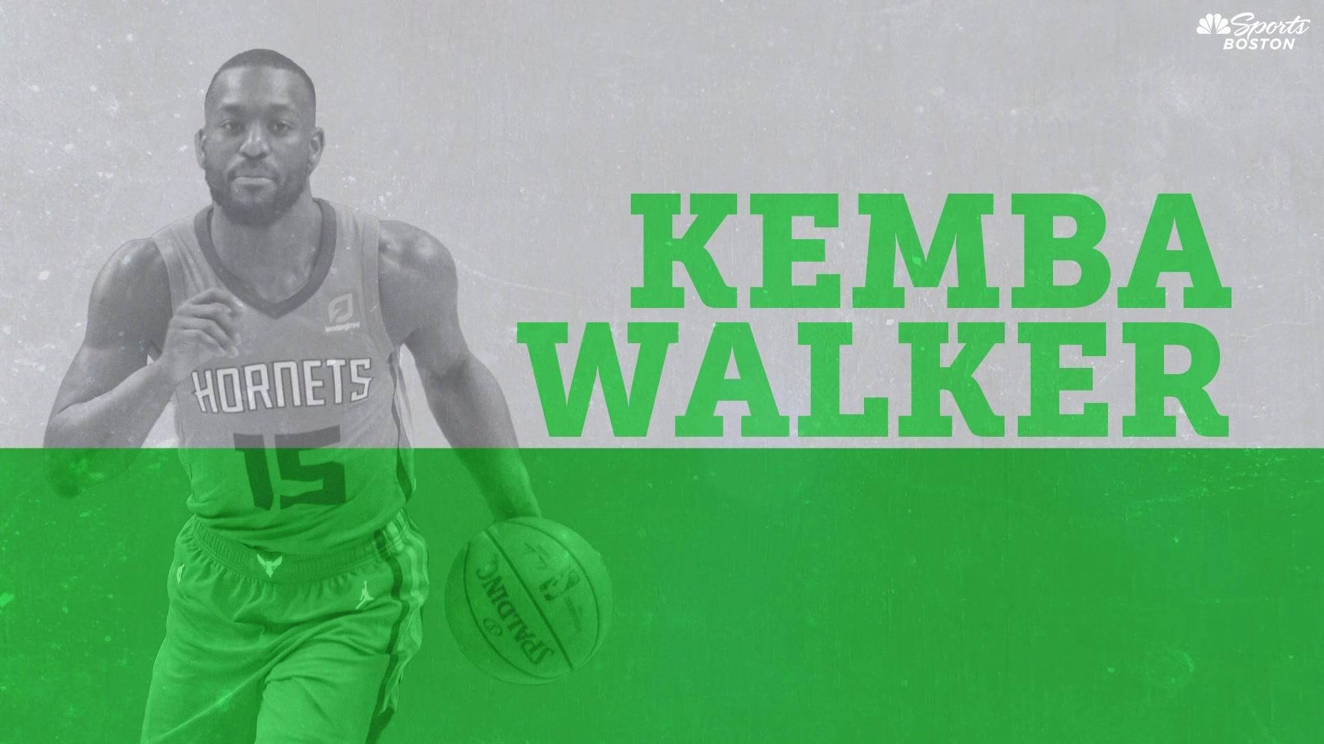 Kemba Walker Green Grey Split Background Background