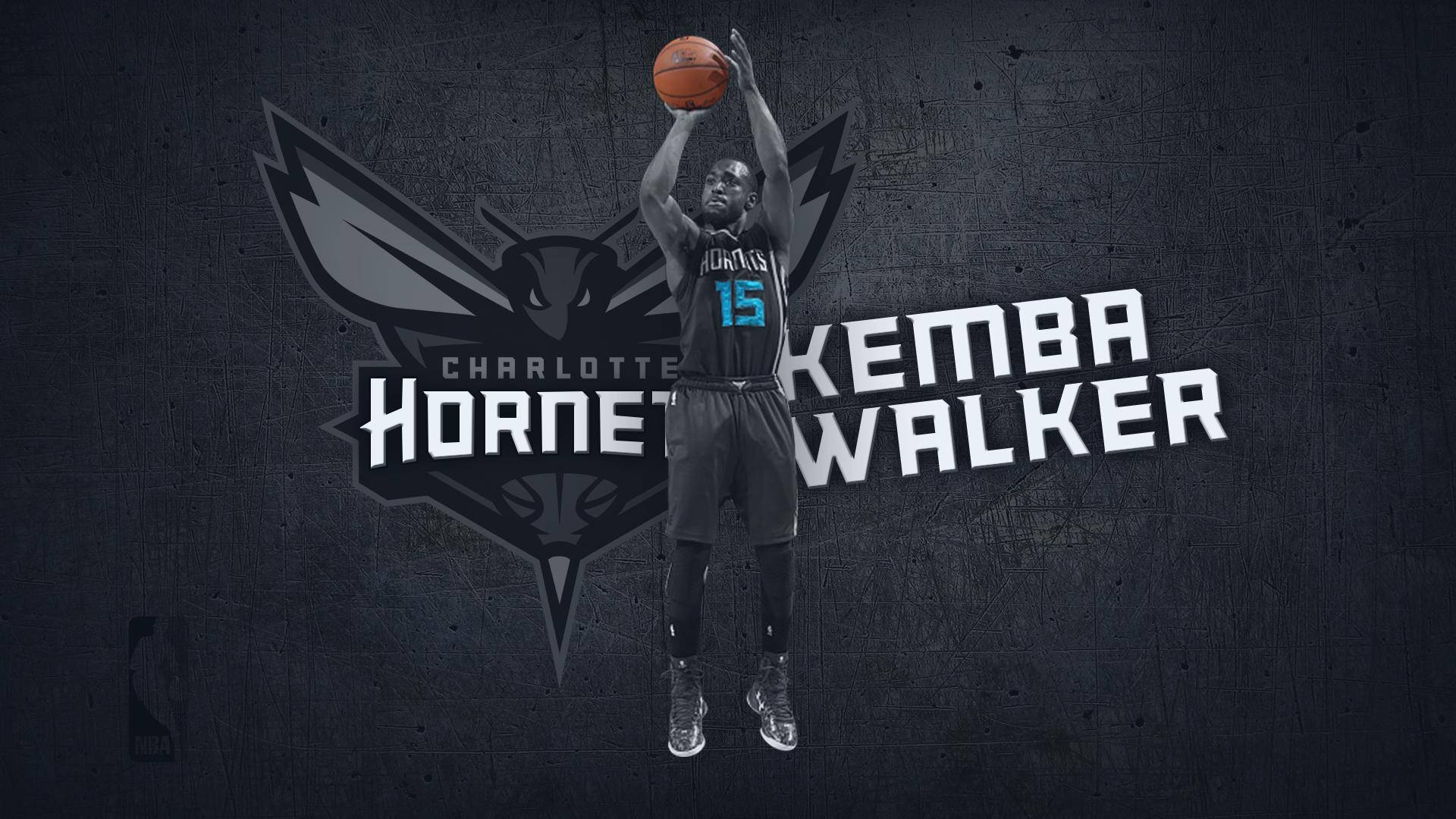 Kemba Walker In Action - Charlotte Hornets Monochrome Shot Background