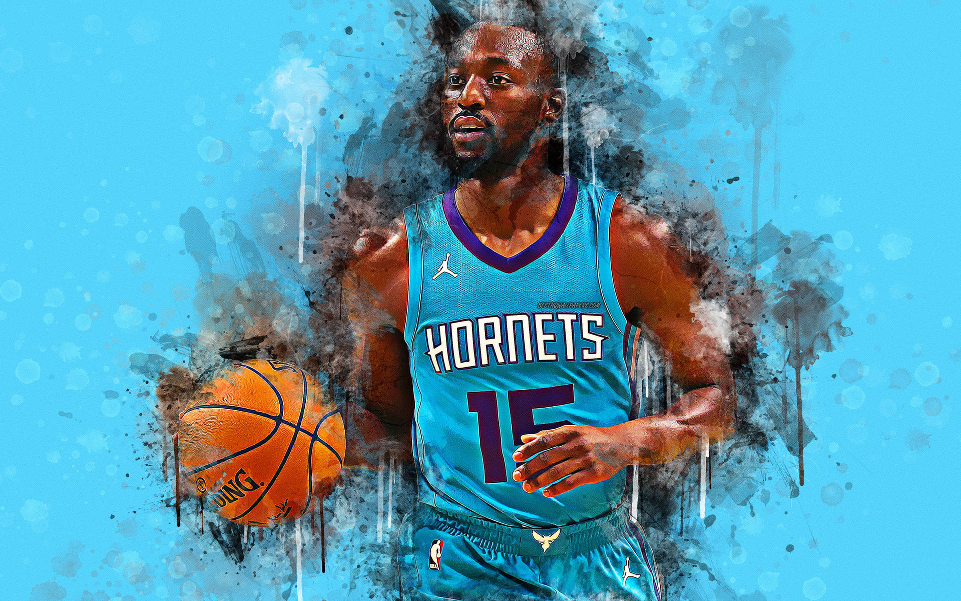 Kemba Walker Smudges And Drips Background