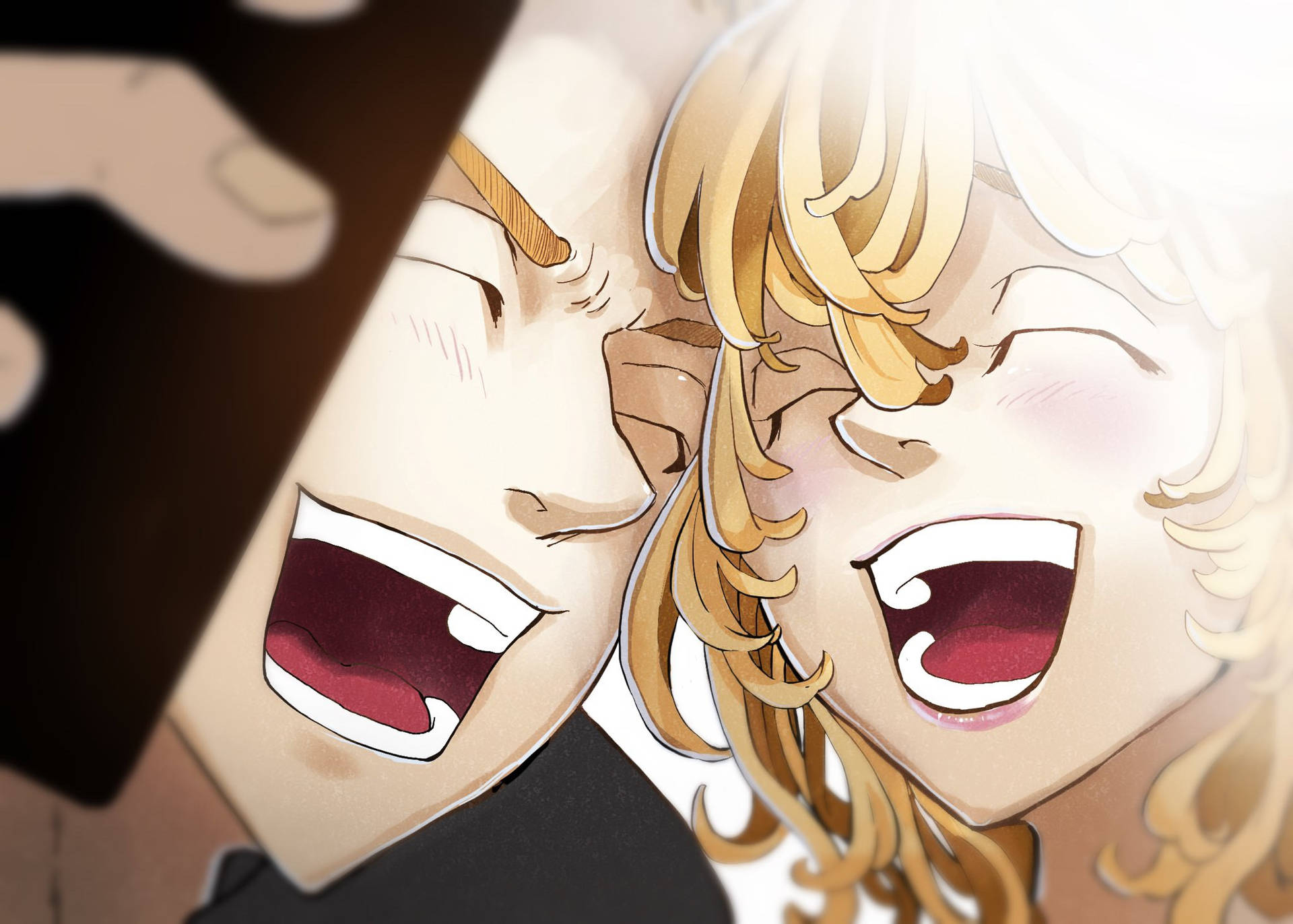 Ken And Mikey Selfie From Tokyo Revengers Manga Background