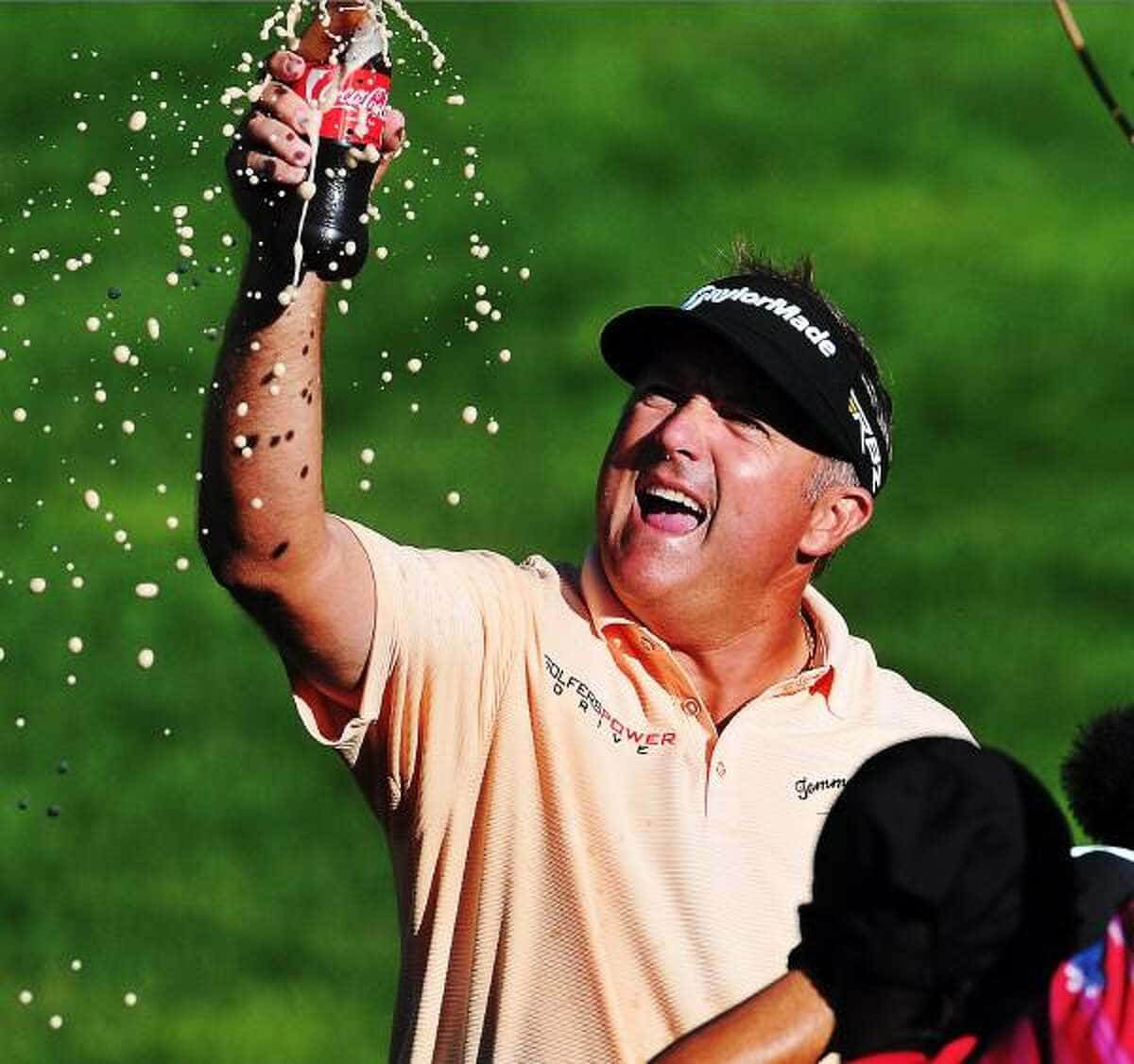 Ken Duke Holding Coke Soda Background