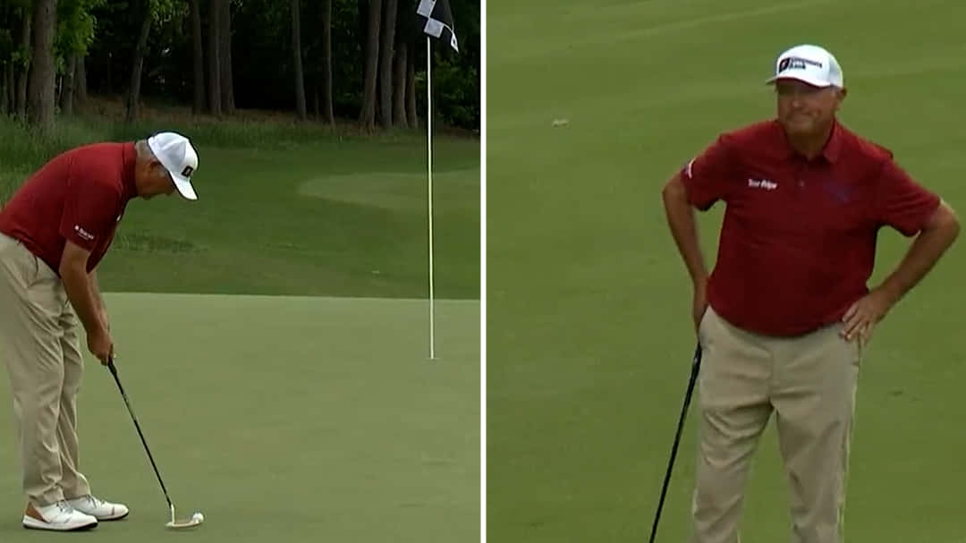 Ken Duke Making A Swing At The Championship Tournament Background