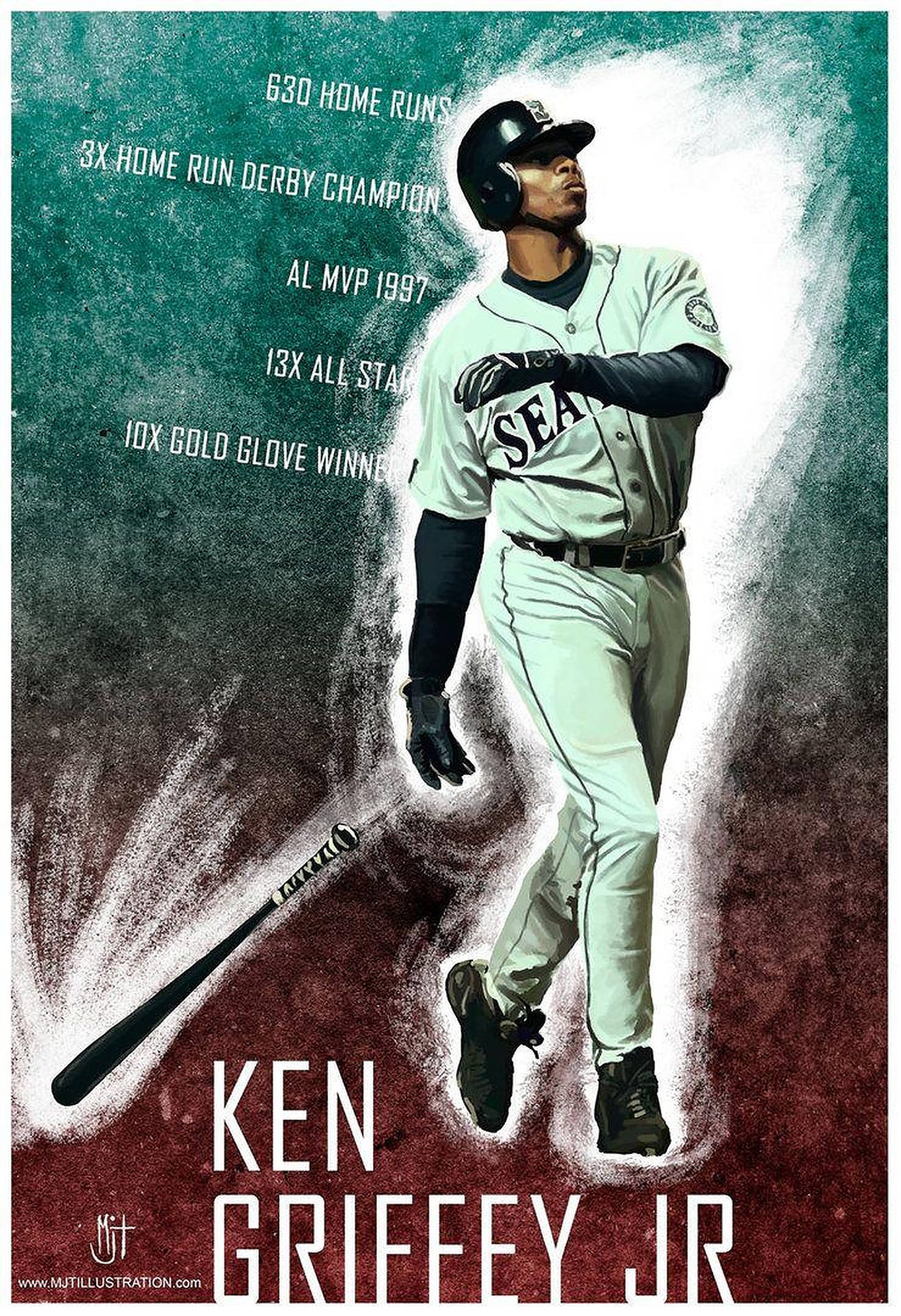 Ken Griffey Jr Achievements Poster Background