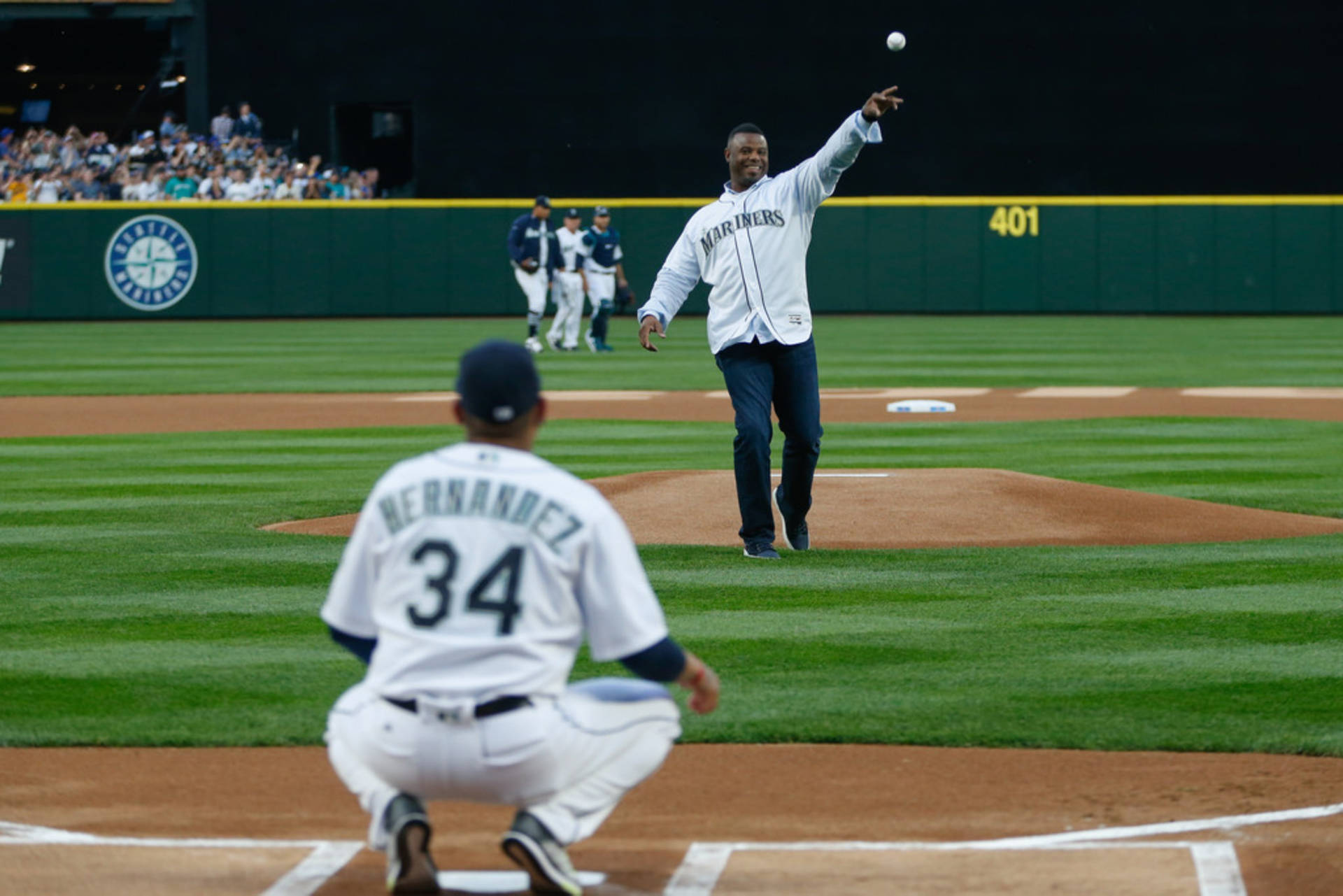 Ken Griffey Jr Ceremonial First Pitch Background